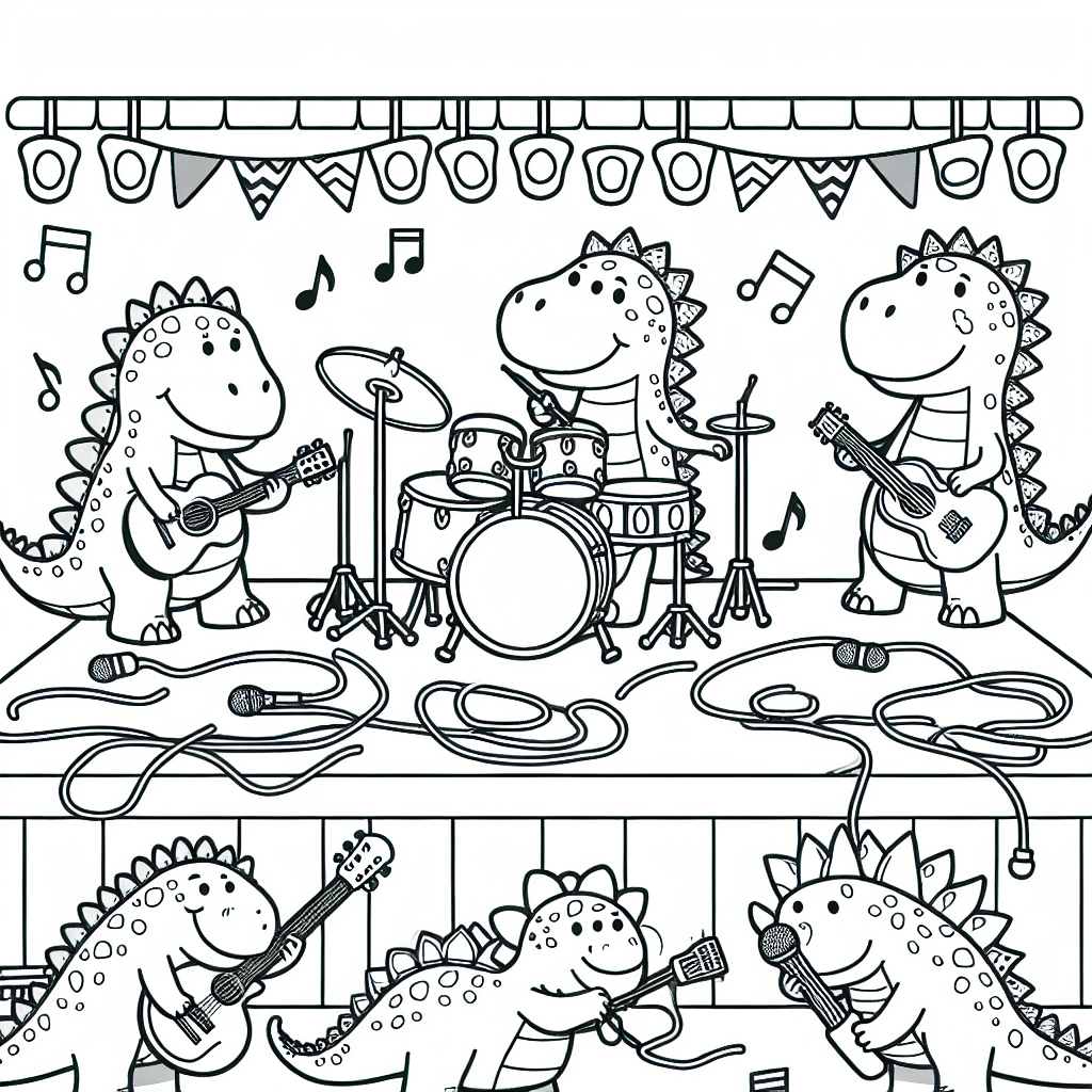 Rock 'n' Roll mit der Dinosaurier-Band