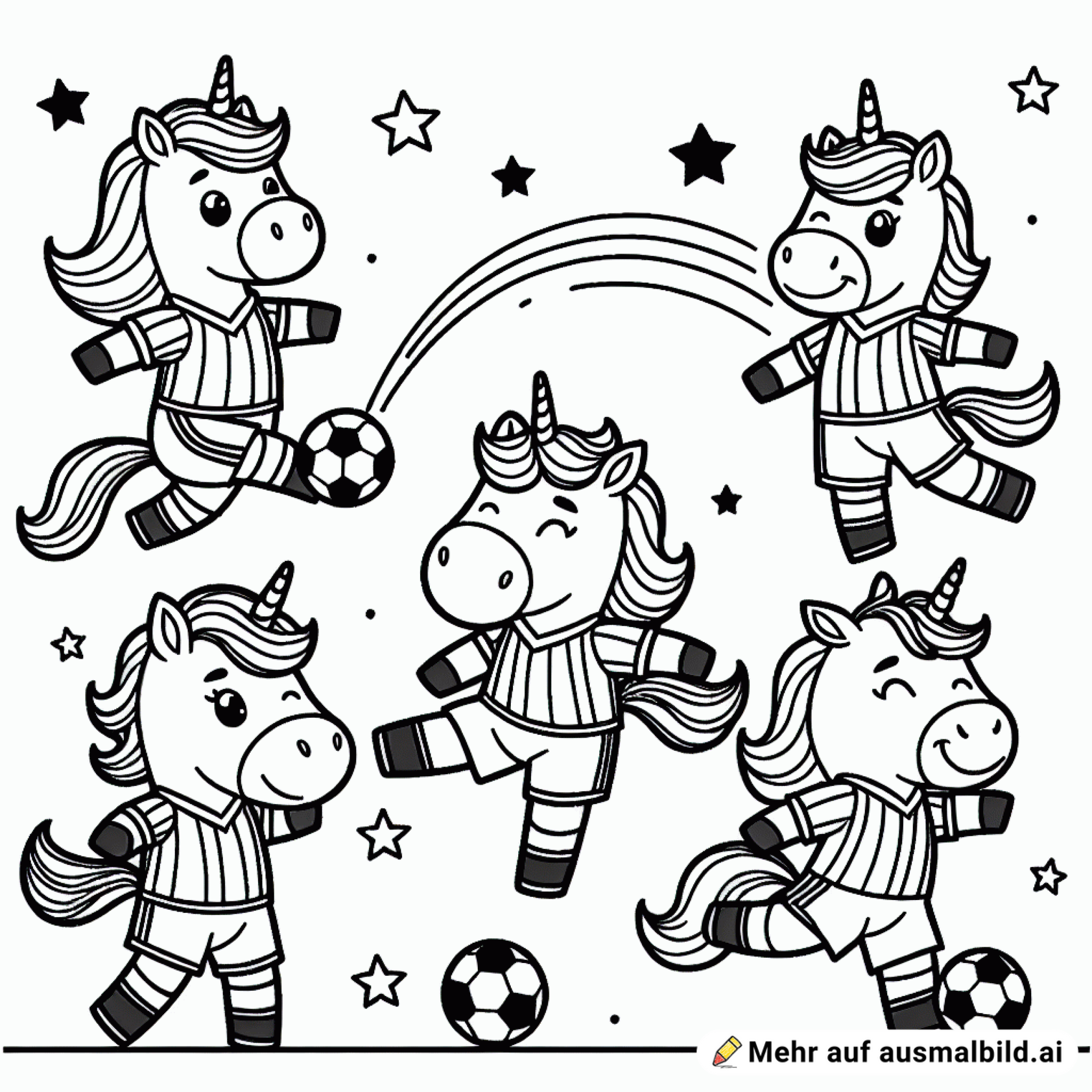 Einhörner spielen Fußball