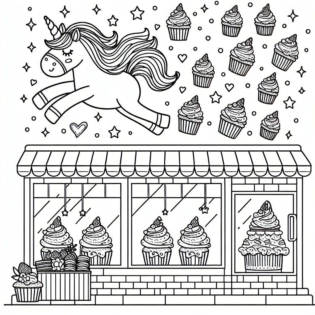 Fantasievolle Einhorn-Bäckerei - Cupcakes in der Luft