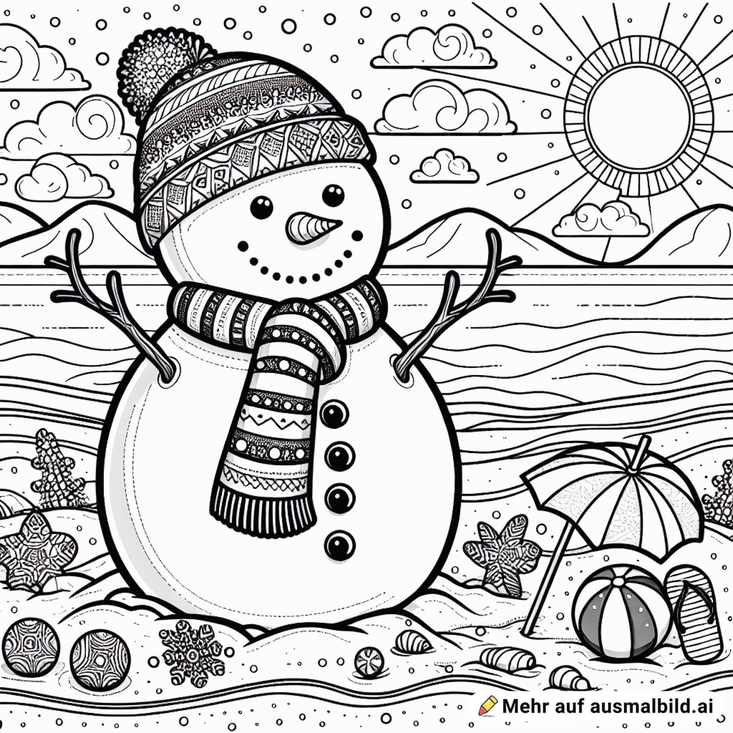 Schneemann am Strand ????️