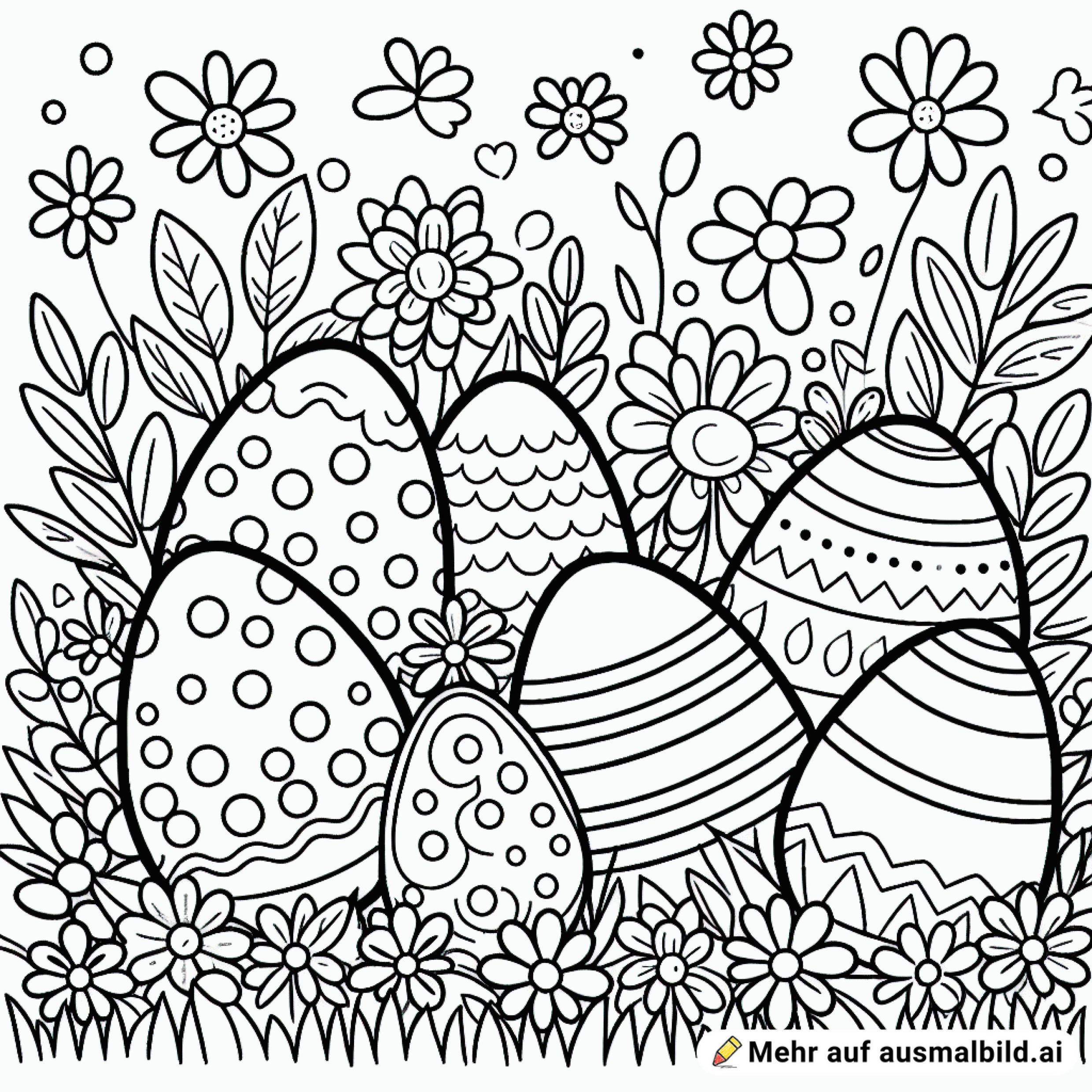 Ostereier im Blumenversteck