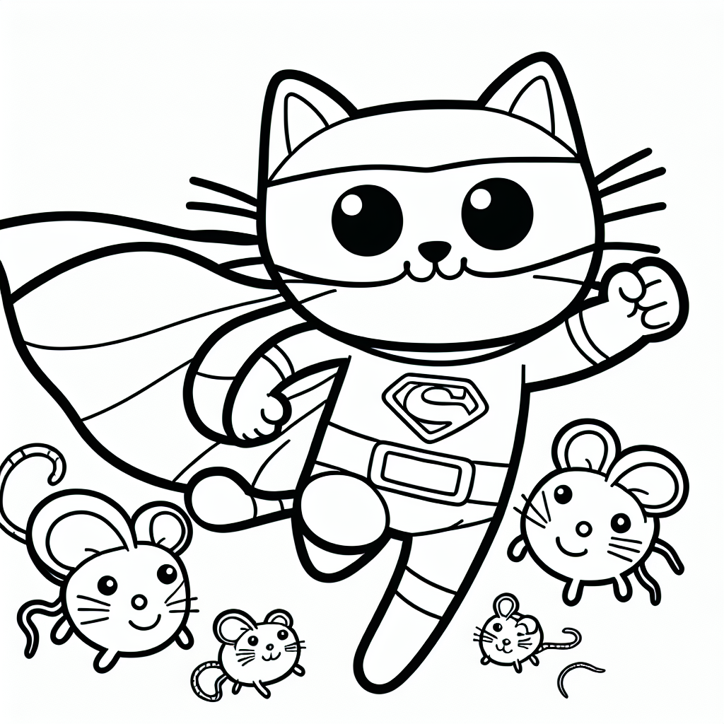 Superhelden-Katze Malvorlage kostenlos ausdrucken