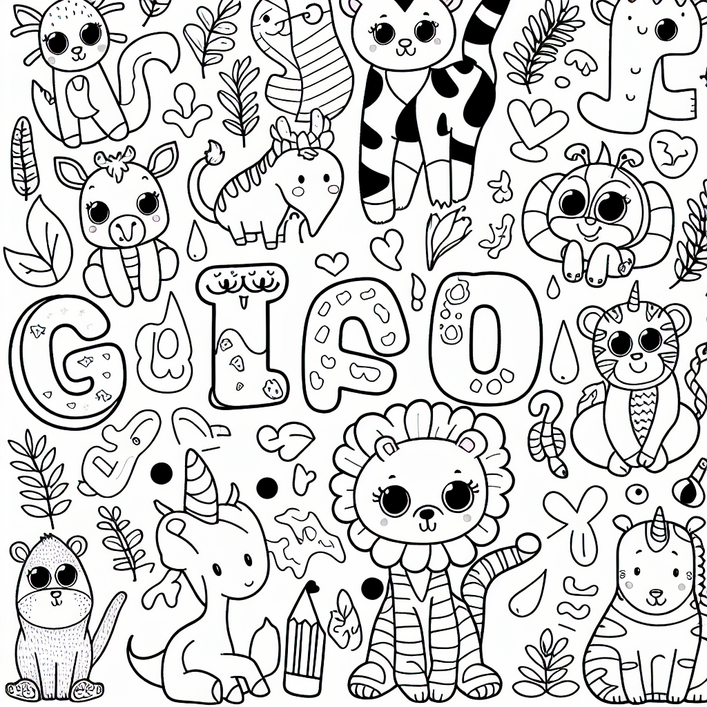 Buchstaben-Zoo Ausmalbilder: Tiere in Buchstabenform kostenlos