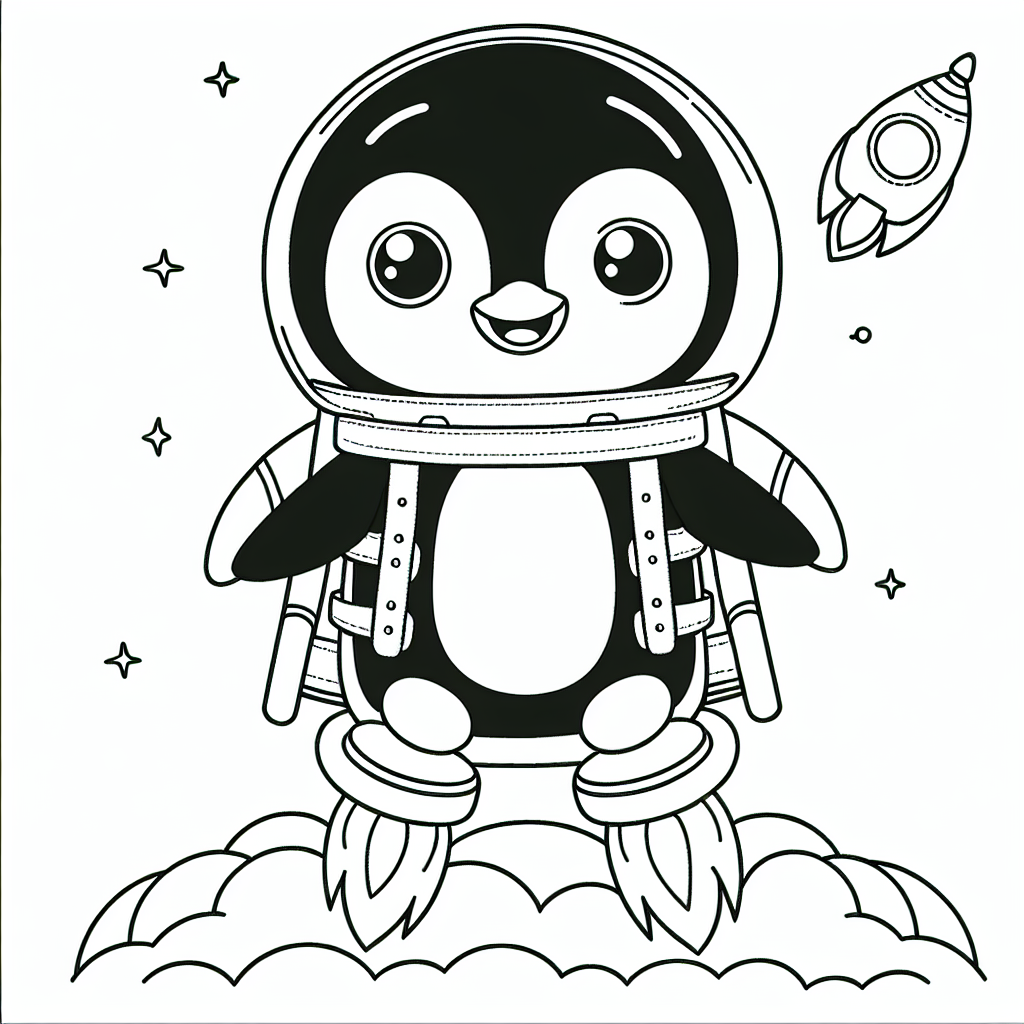 Kostenlose Pinguin Malvorlage mit Jetpack zum Ausdrucken