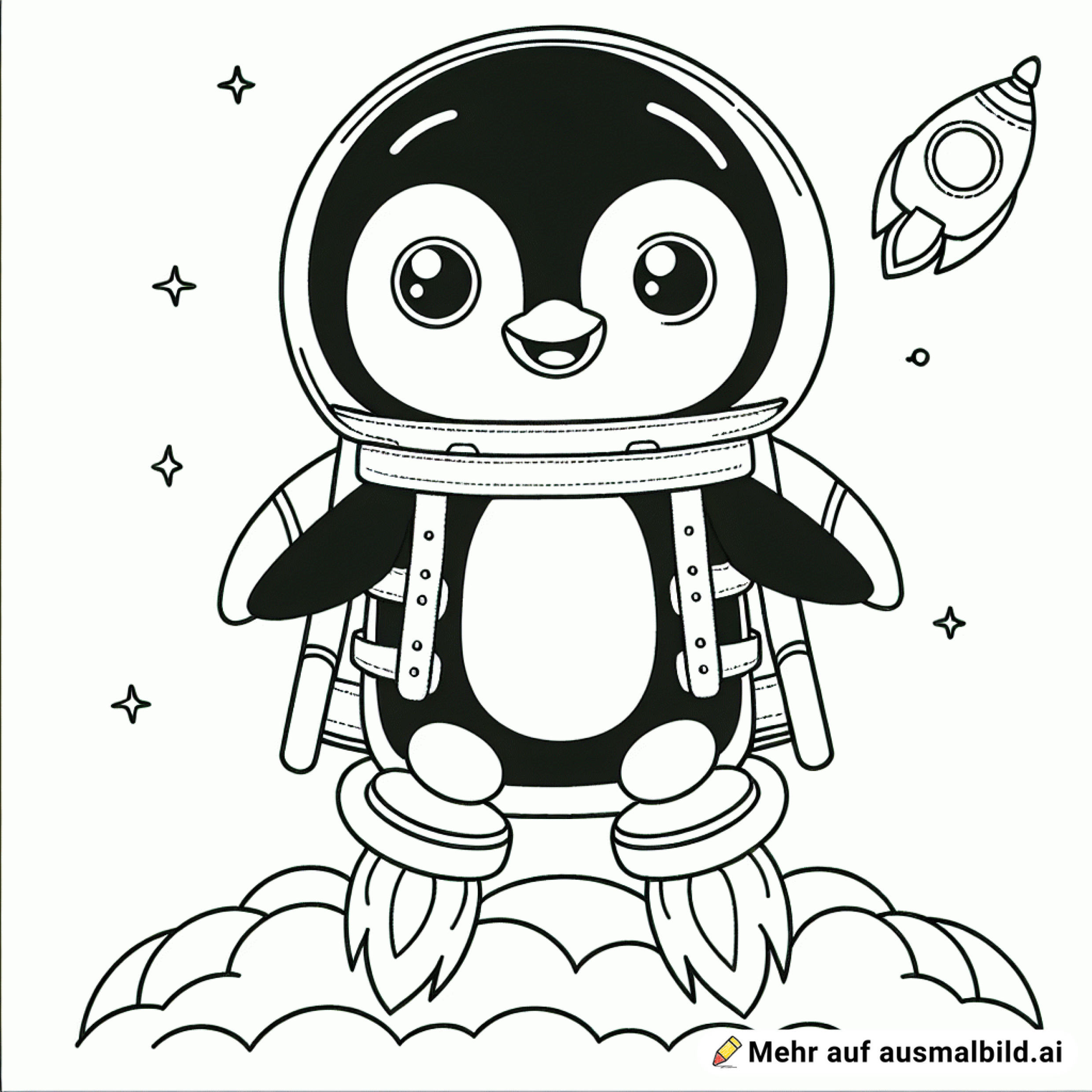 Pinguin mit Jetpack