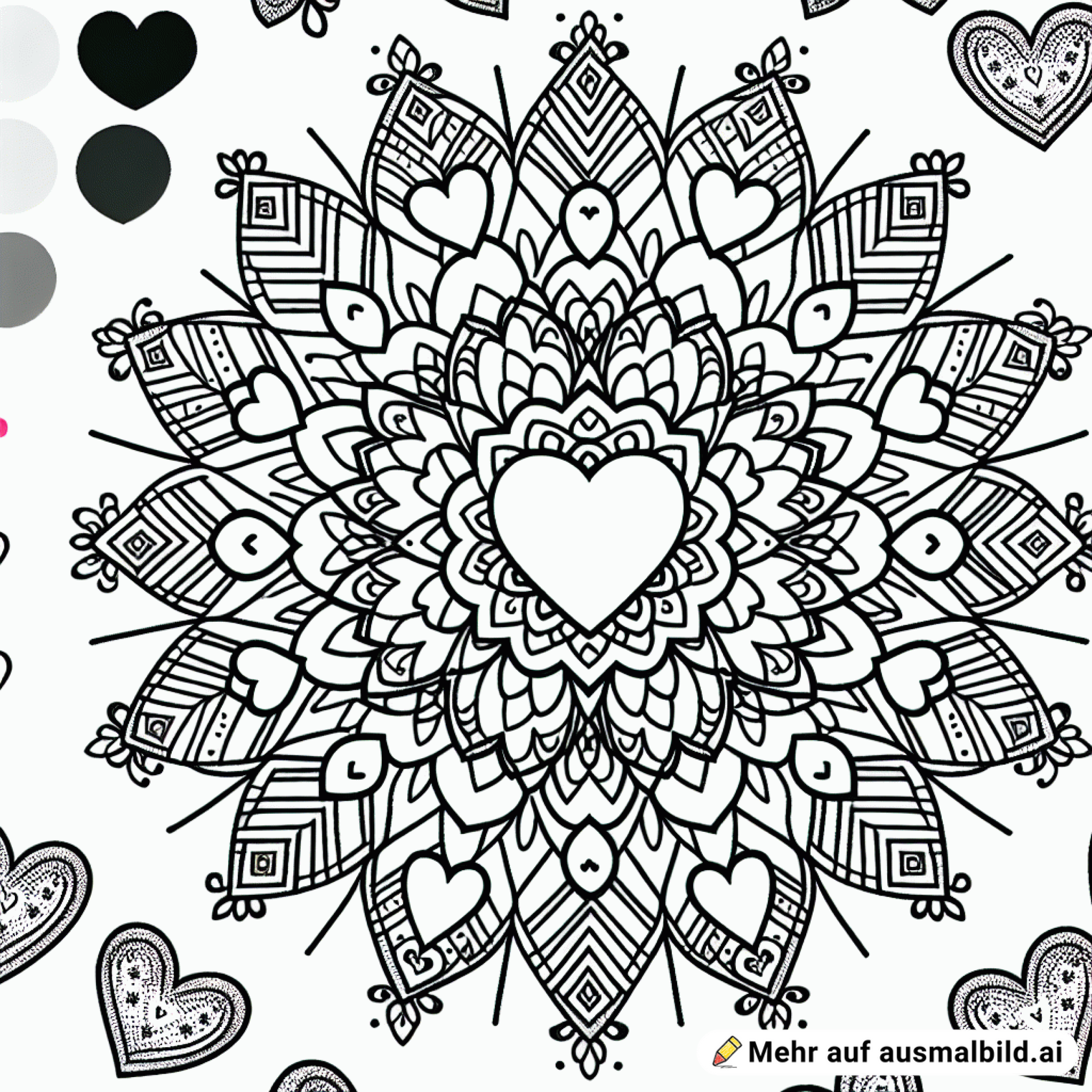 Herzen zu Muttertag Manadalaähnlich