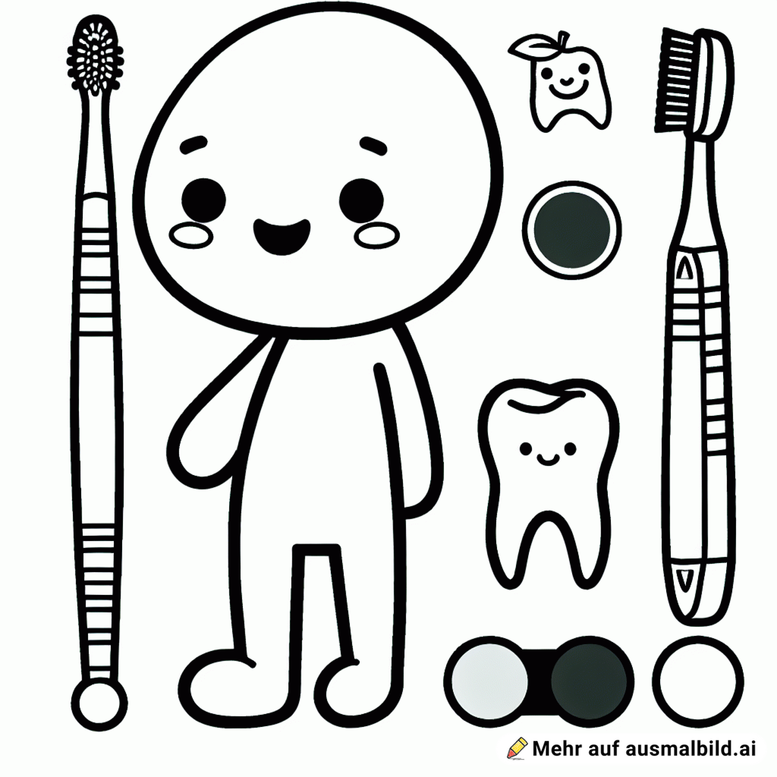 Menschliches Gebiss und Zahnbürste daneben