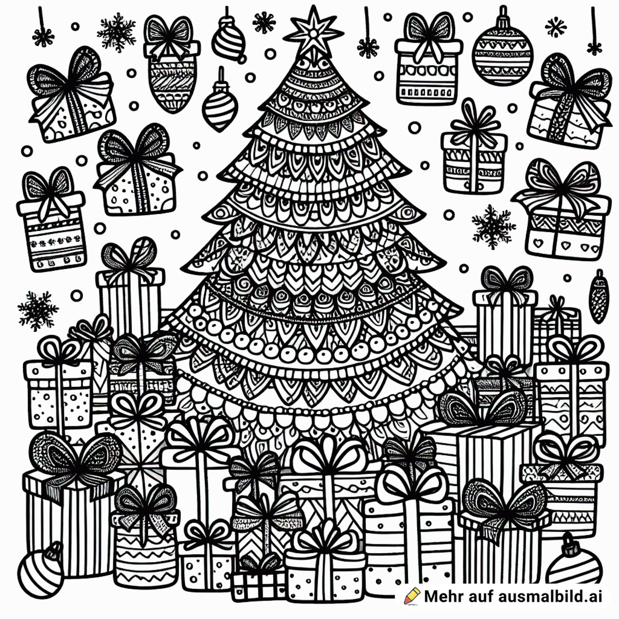 Weihnachtsbaum mit vielen Geschenken