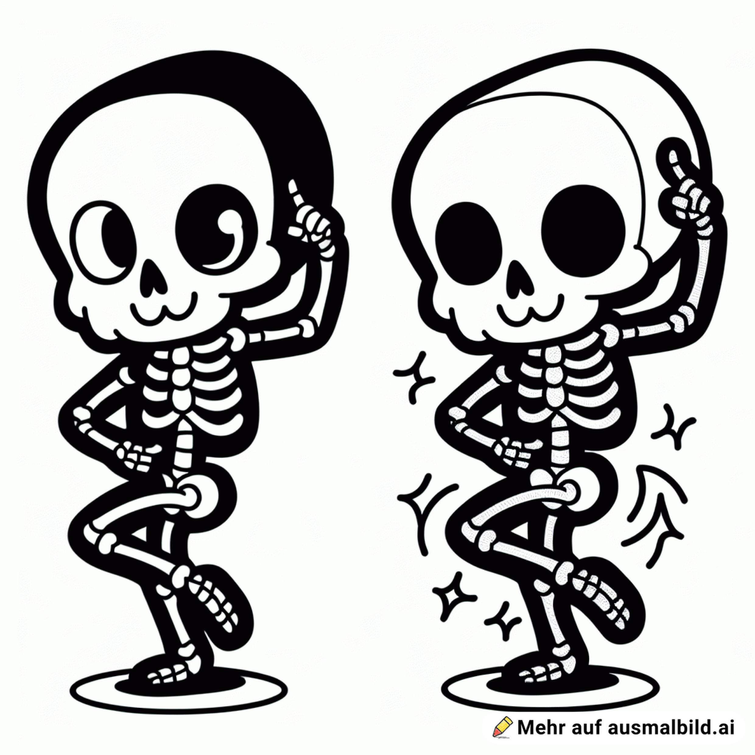 Menschliches Skelett beim Tanzen