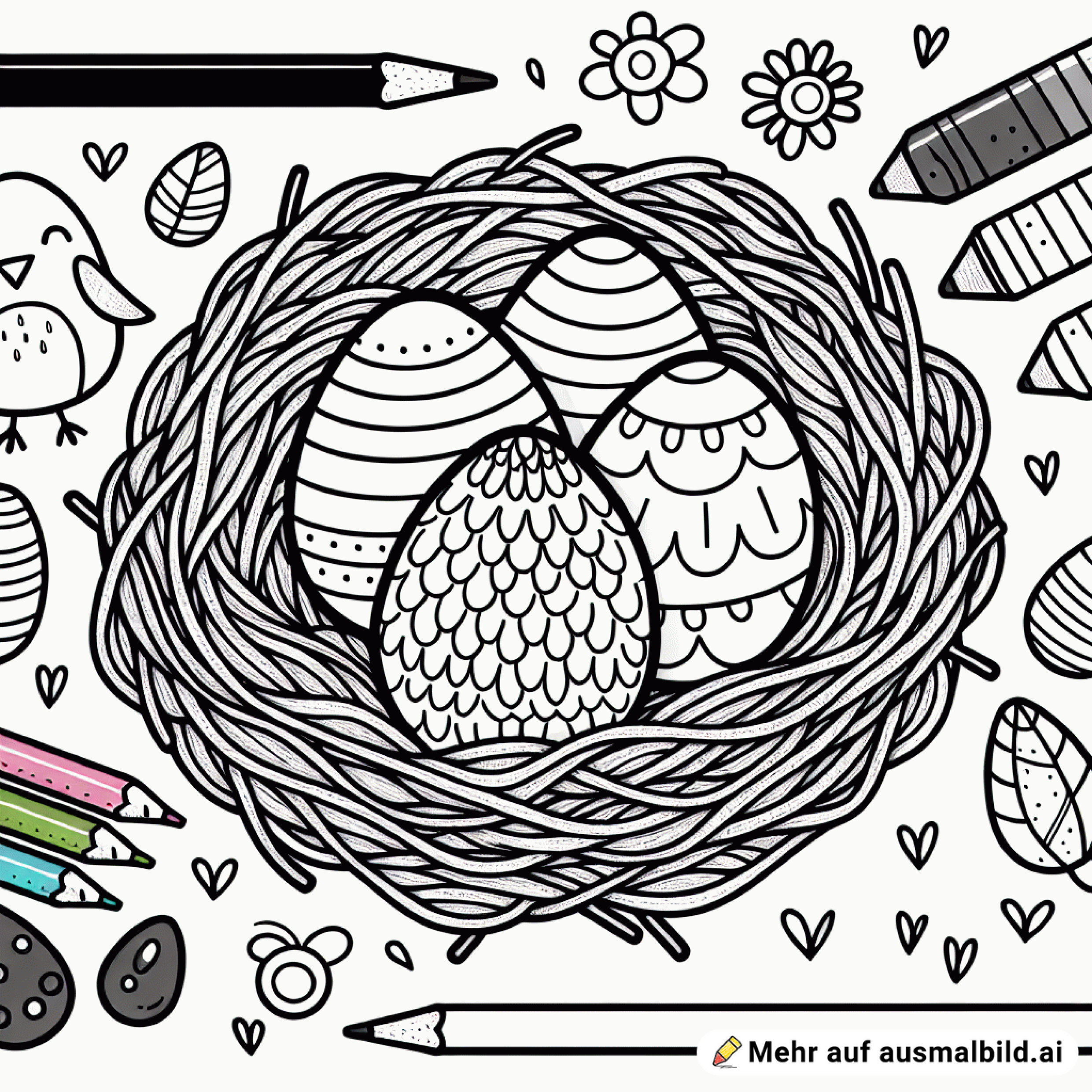 Osternest mit Eiern