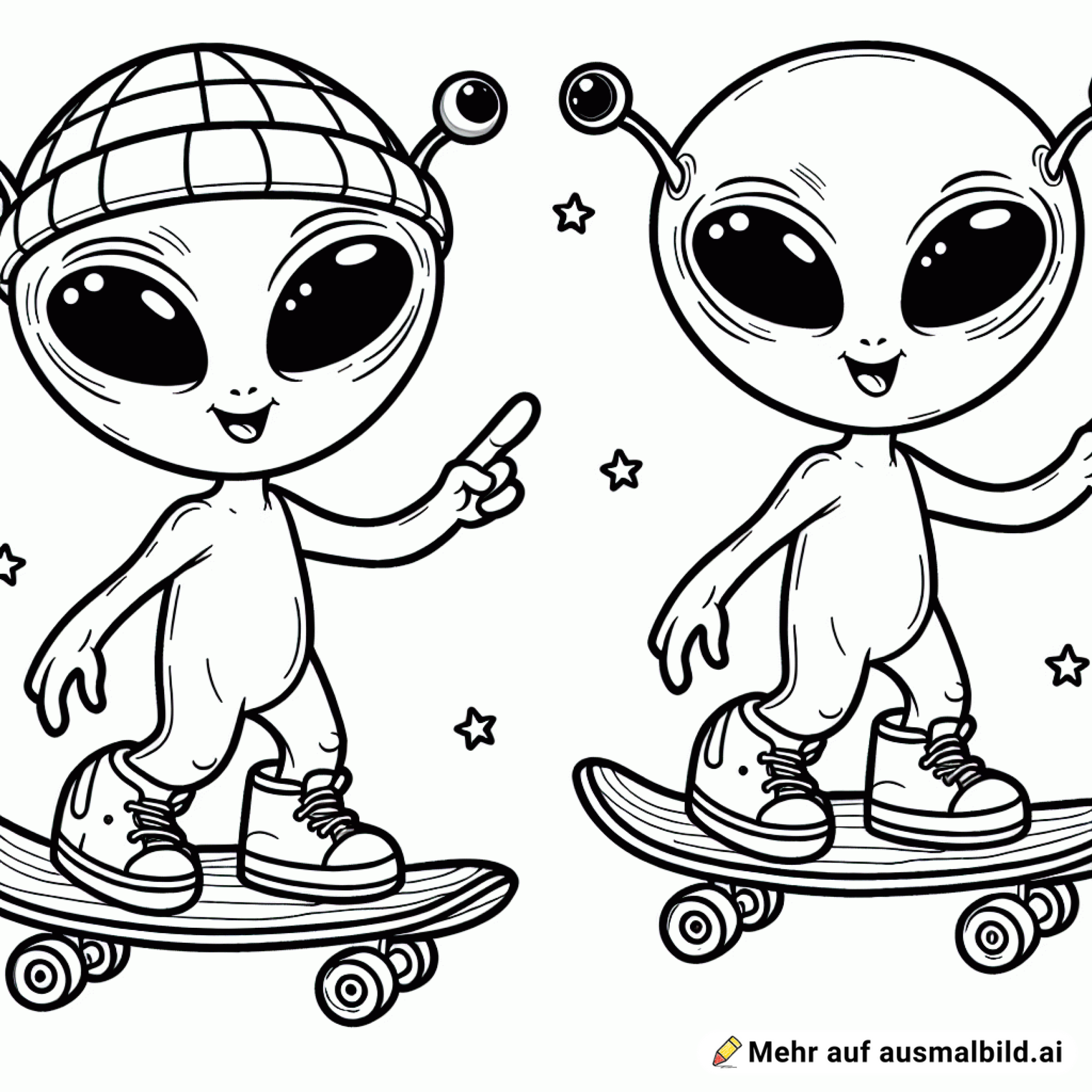 Aliens lernen Skateboarden