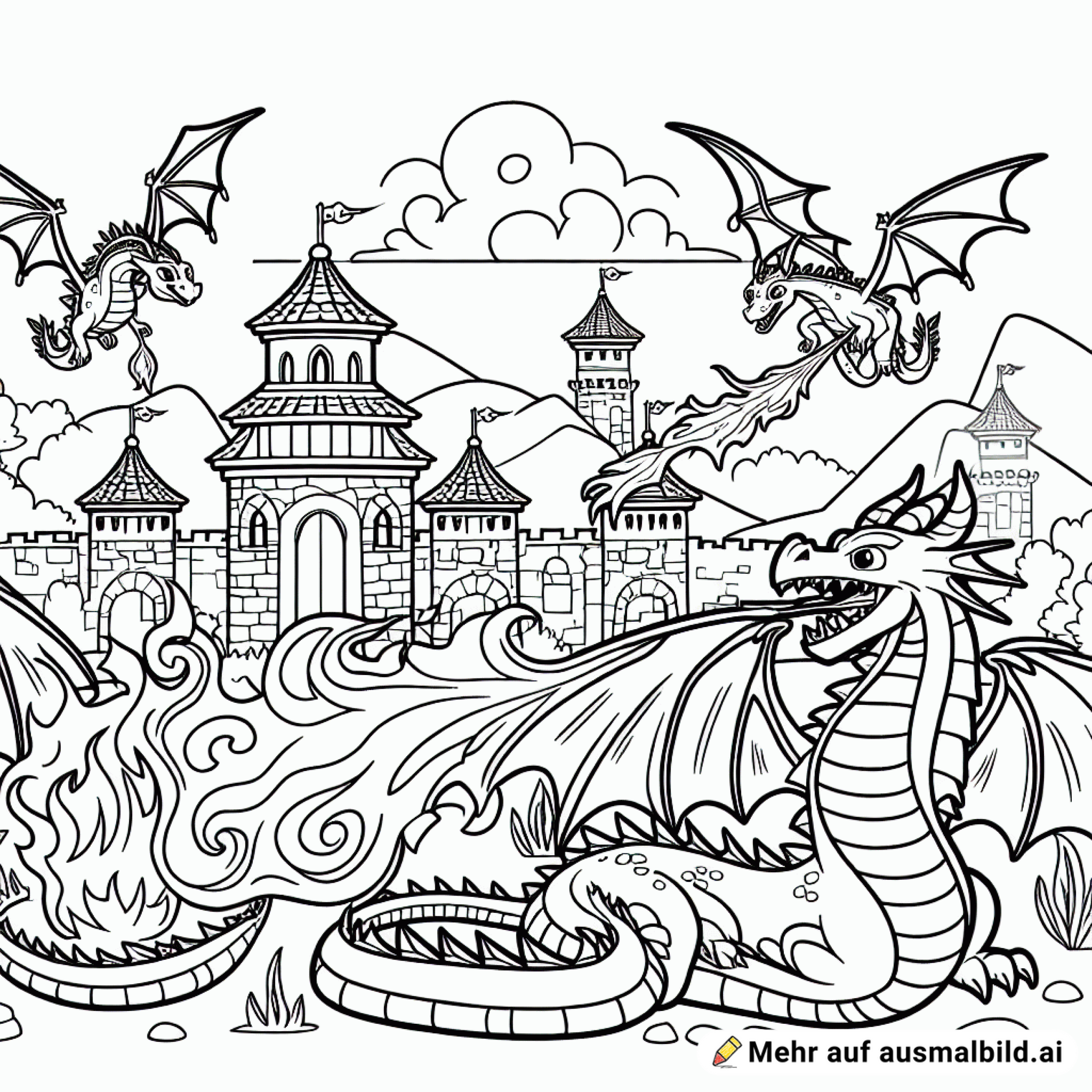 Drachen-Schule für Feueratmung