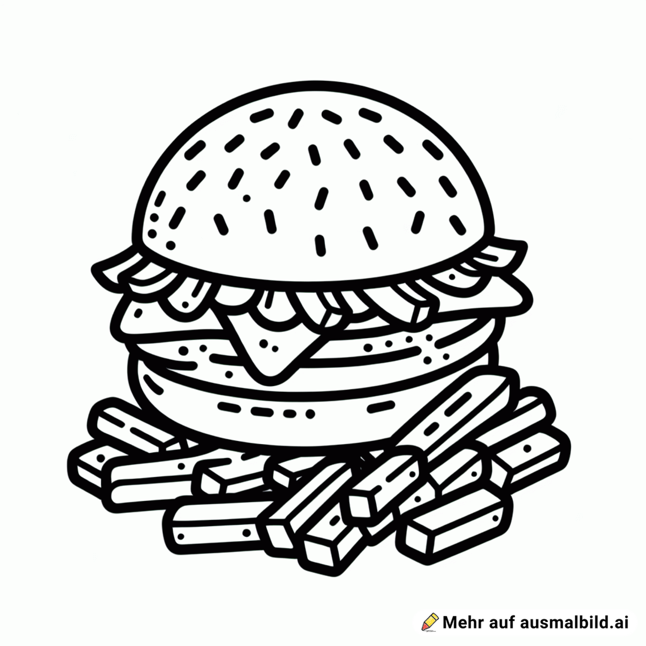 Hamburger mit Pommes