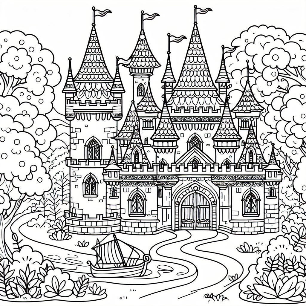 Disney Schloss Malvorlagen kostenlos ausdrucken für Kinder