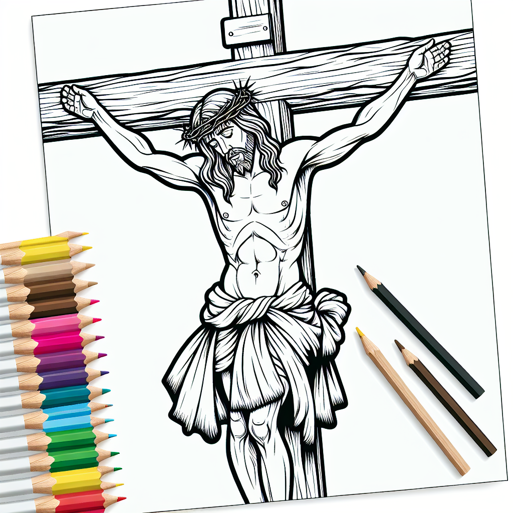 Jesus am Kreuz Malvorlagen kostenlos ausdrucken für Kinder