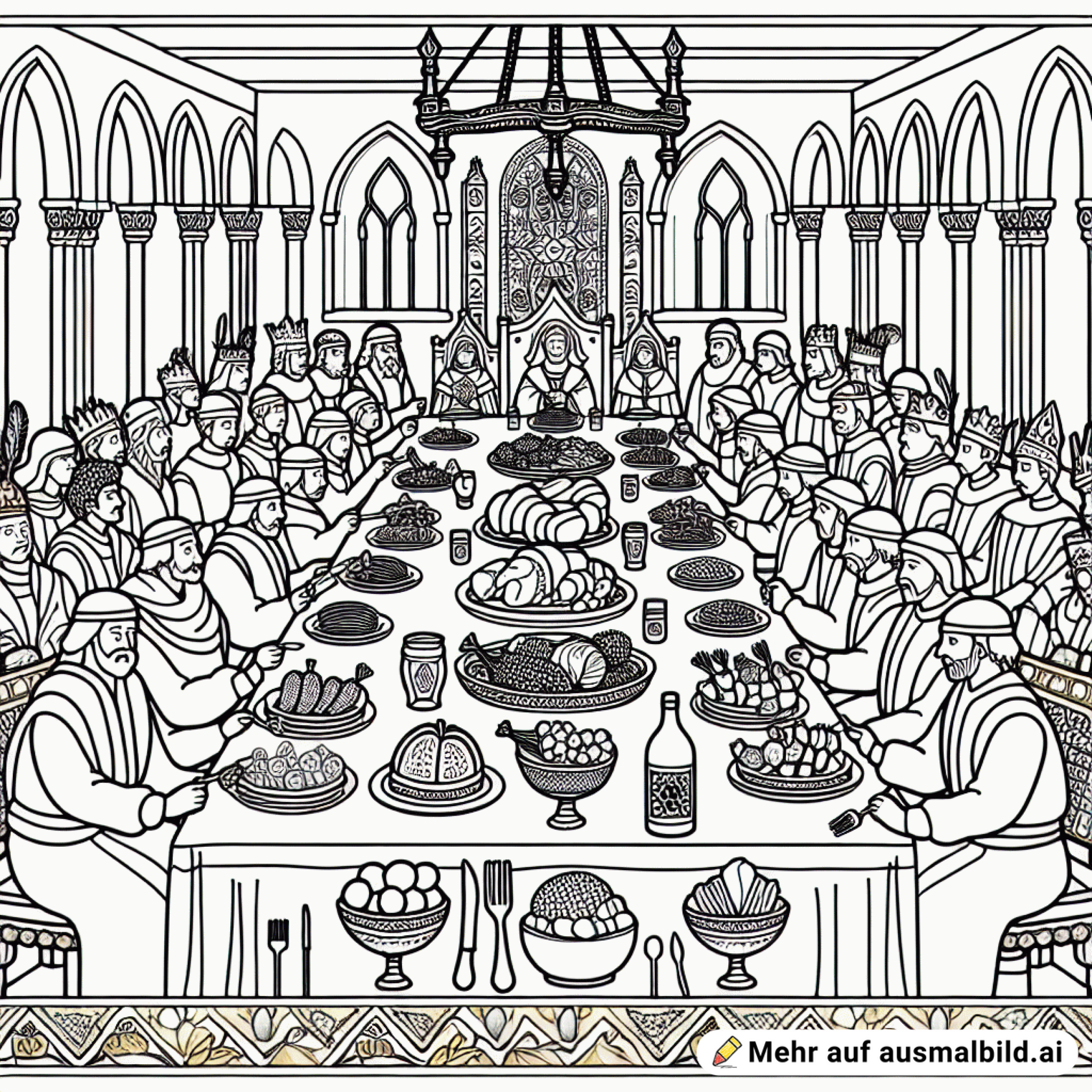 Festmahl im Speisesaal des Königs