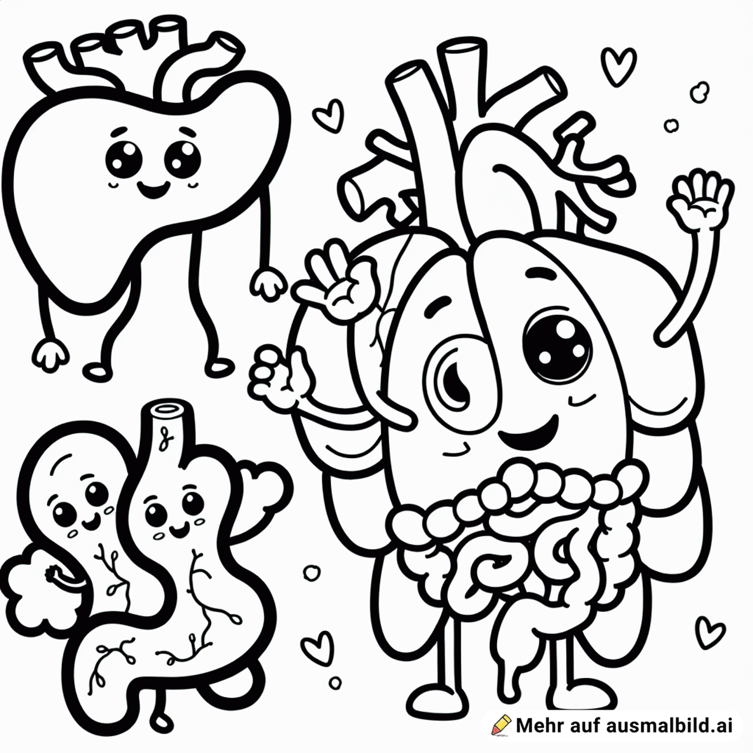 Menschliche Organe als freundliche Charaktere ❤️