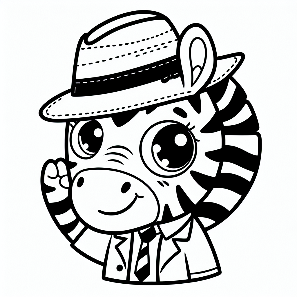 Zebra Malvorlage mit roter Mütze – kostenlos ausdrucken