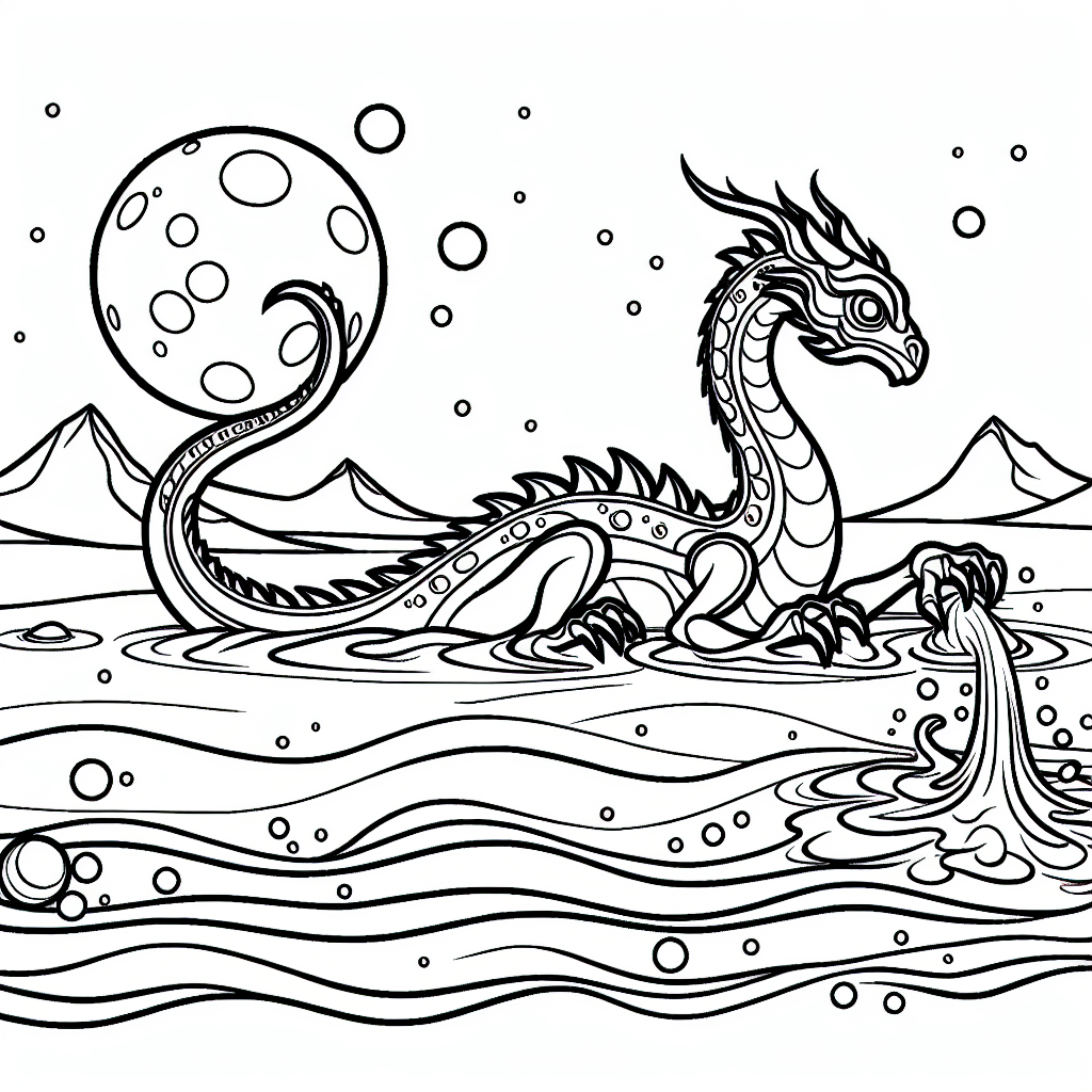 Drache auf dem Mars Malvorlage kostenlos ausdrucken