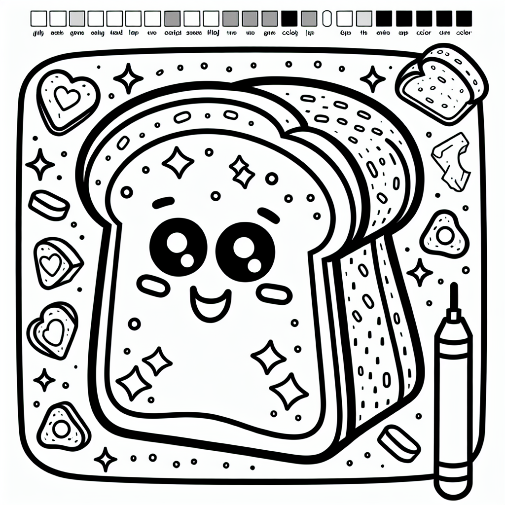 Kostenlose Toastbrot Malvorlagen zum Ausdrucken für Kinder