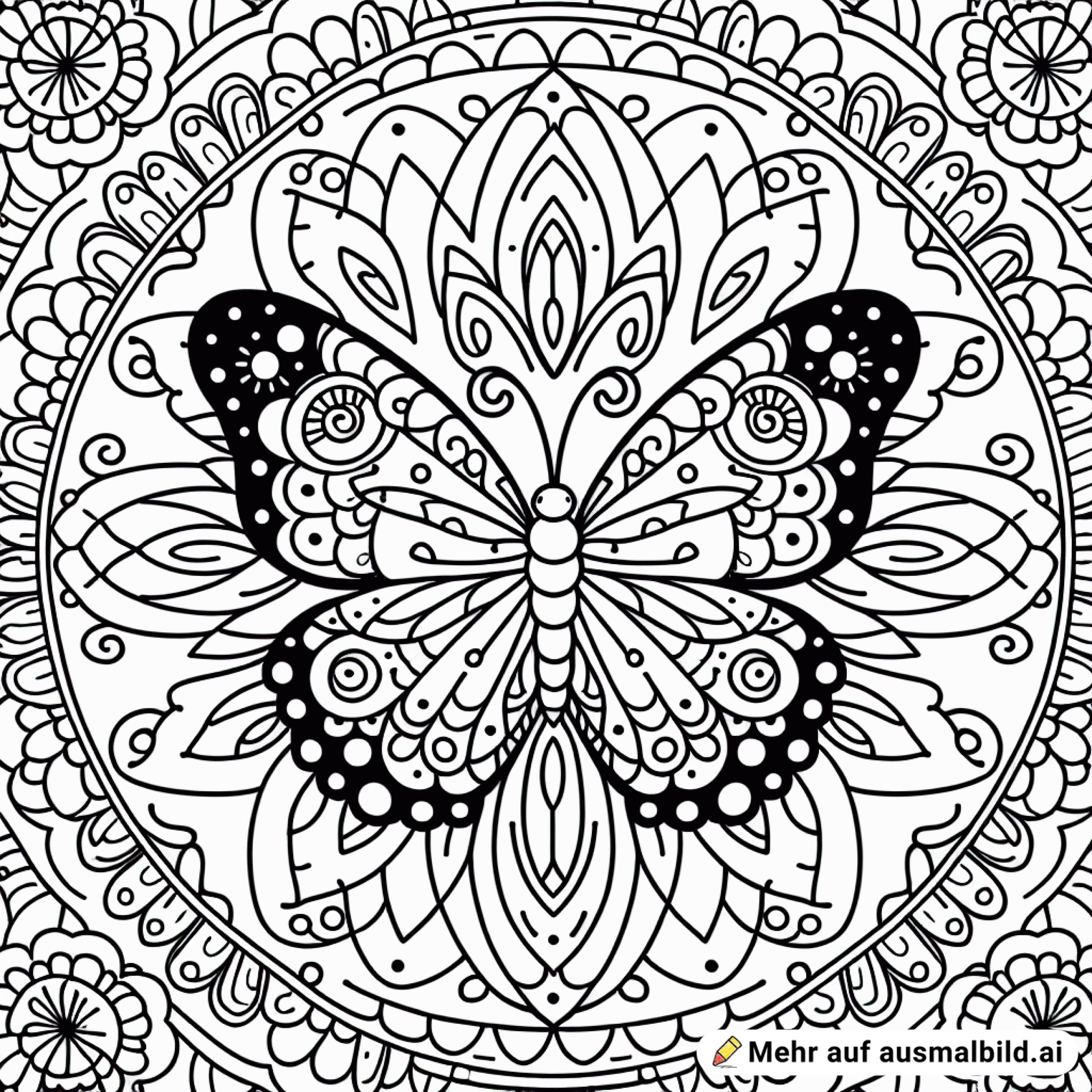 Mandala mit Schmetterling