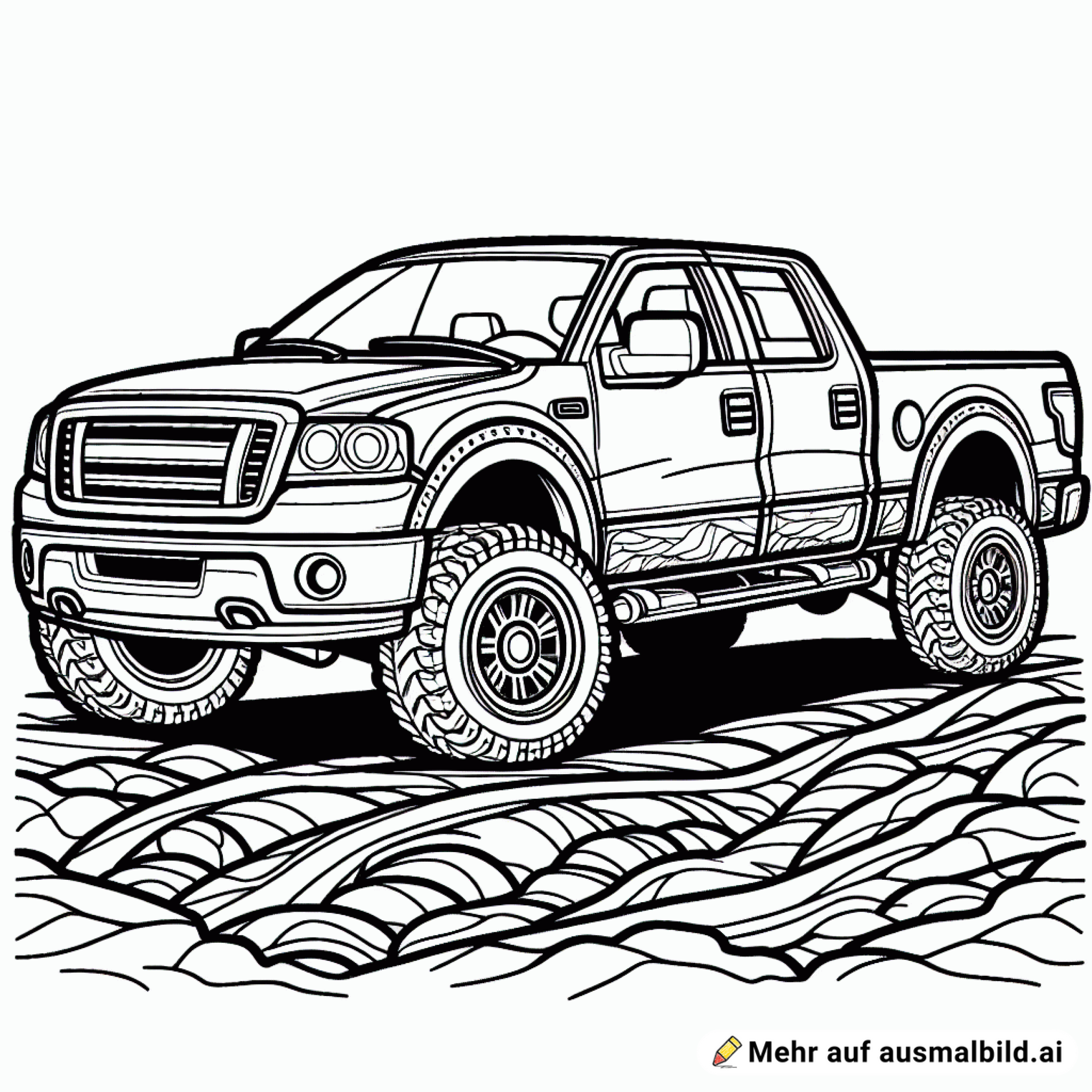 Ein Pickup im Gelände