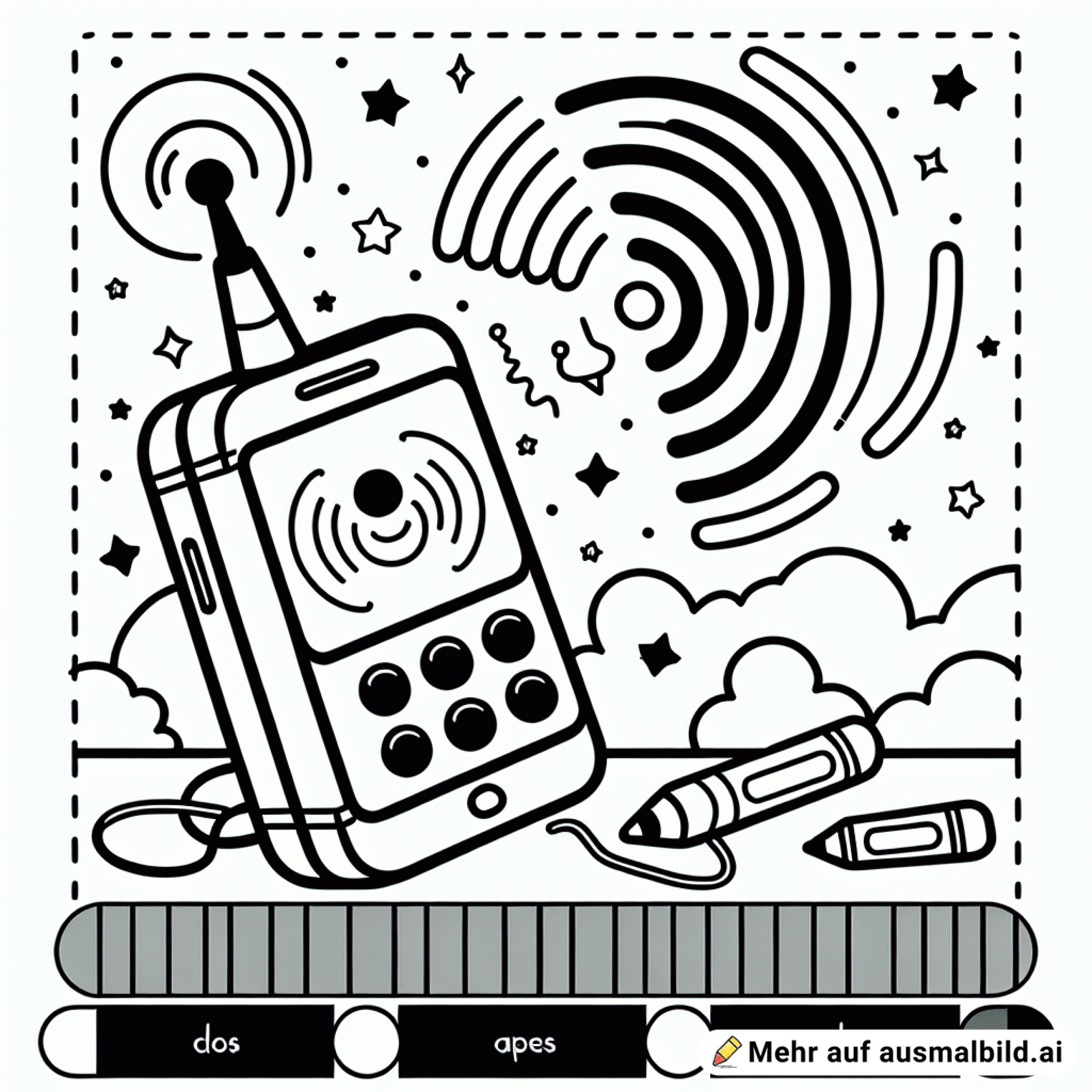 Smartphone mit Funkwellen