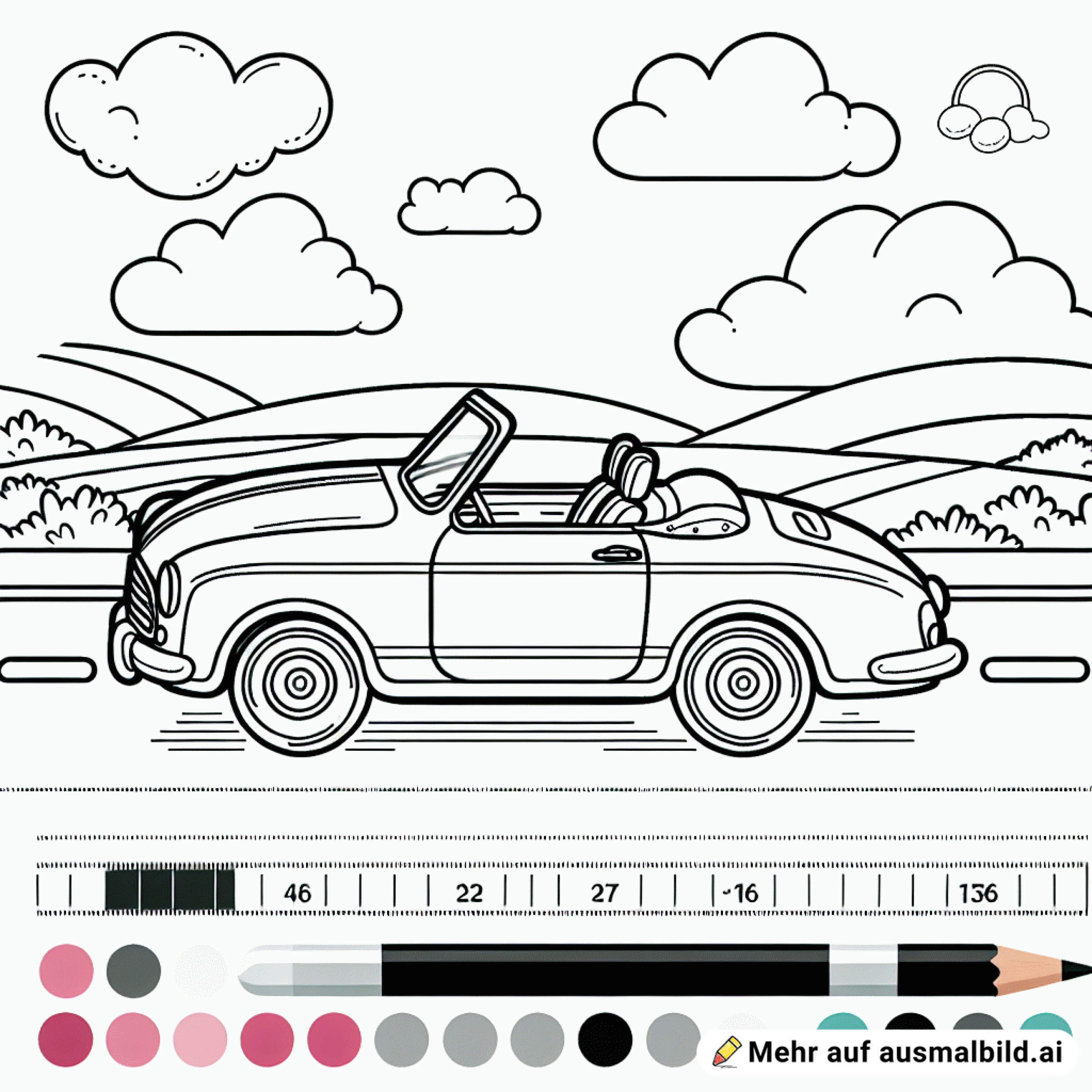 Caprio vor Landschaft mit kleinen Wolken