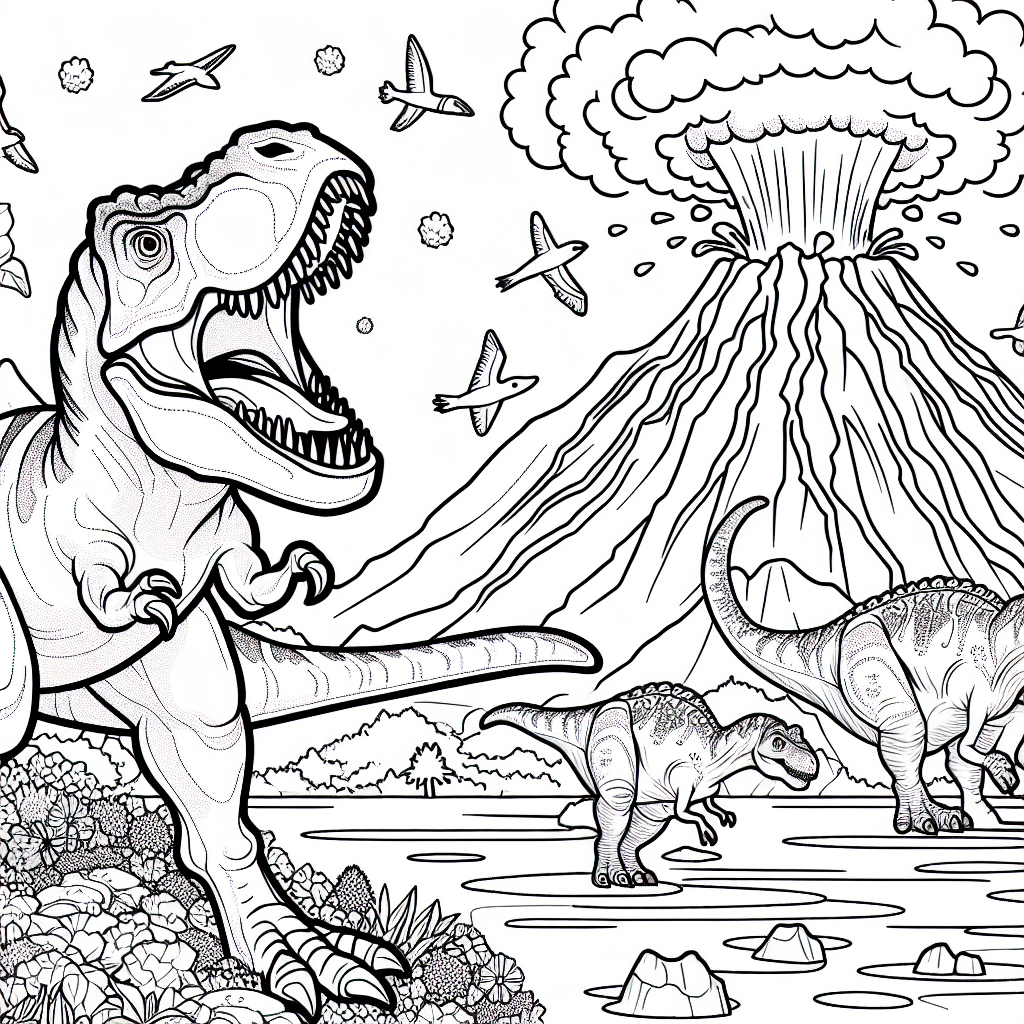 T-Rex Malvorlage kostenlos ausdrucken – Dinosaurier Ausmalbild