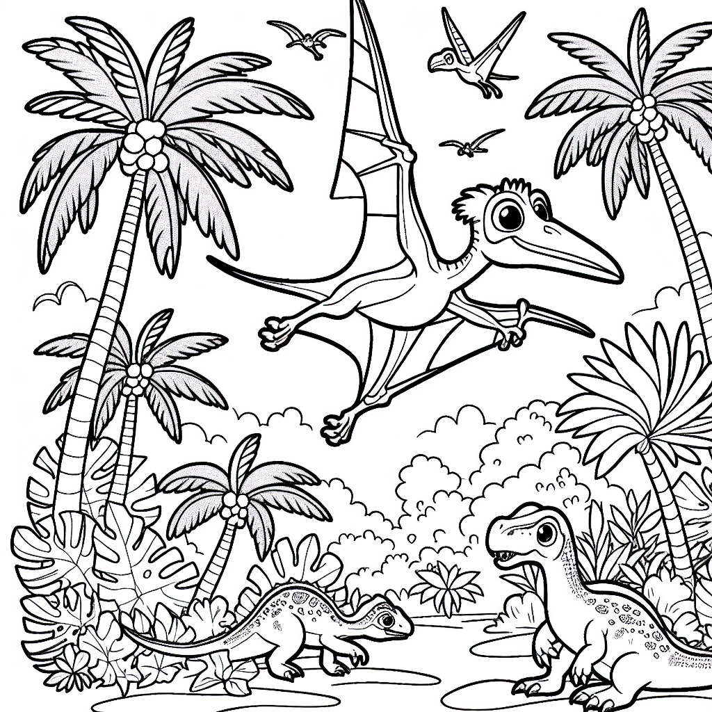 Pteranodon Malvorlage kostenlos ausdrucken für Kinder