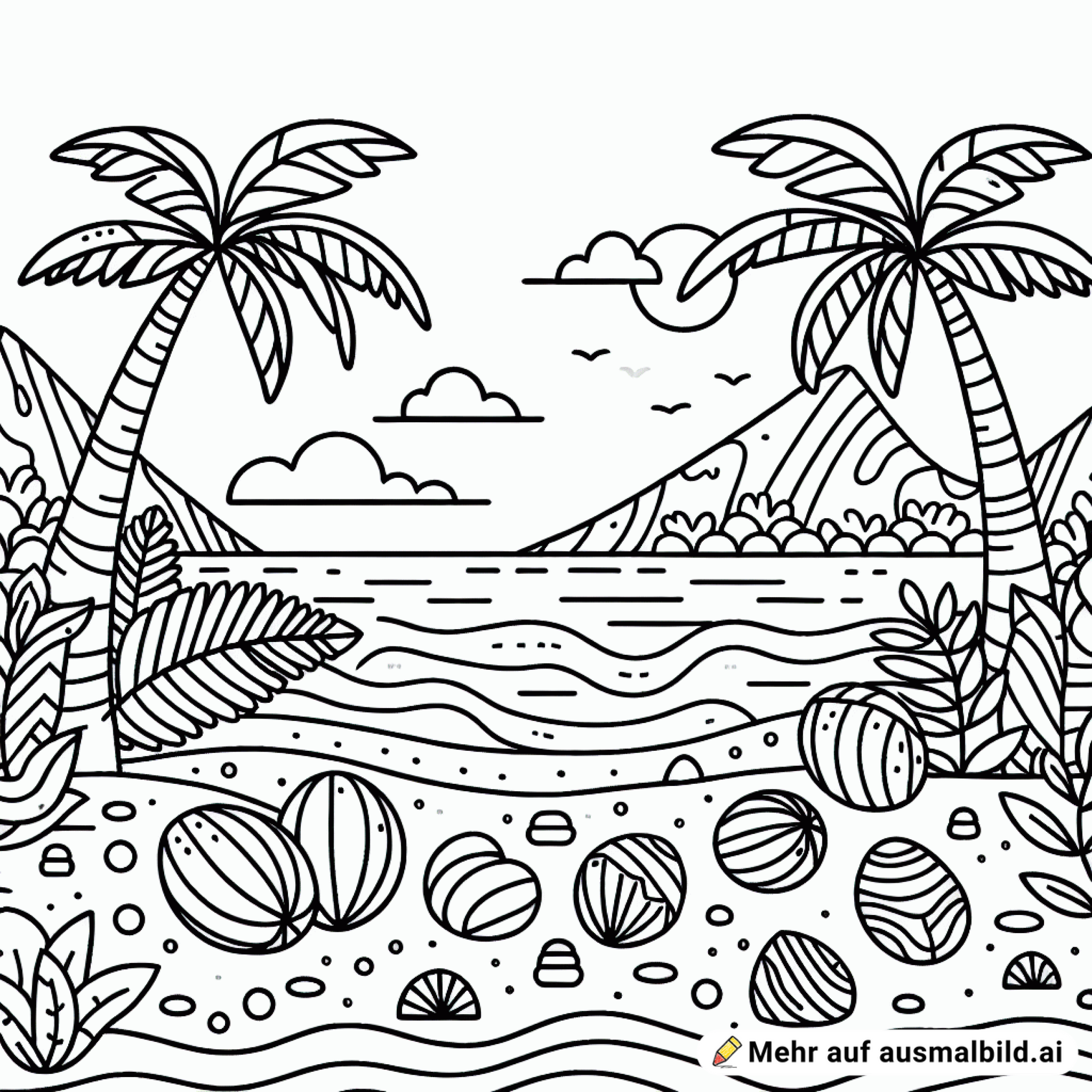 Tropische Insel mit Palmen und Kokosnüssen ️