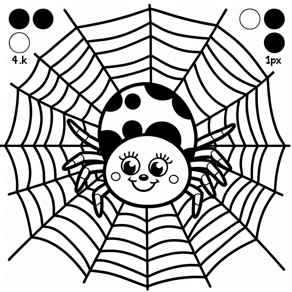 Spinnennetz mit Spinne Malvorlage kostenlos ausdrucken