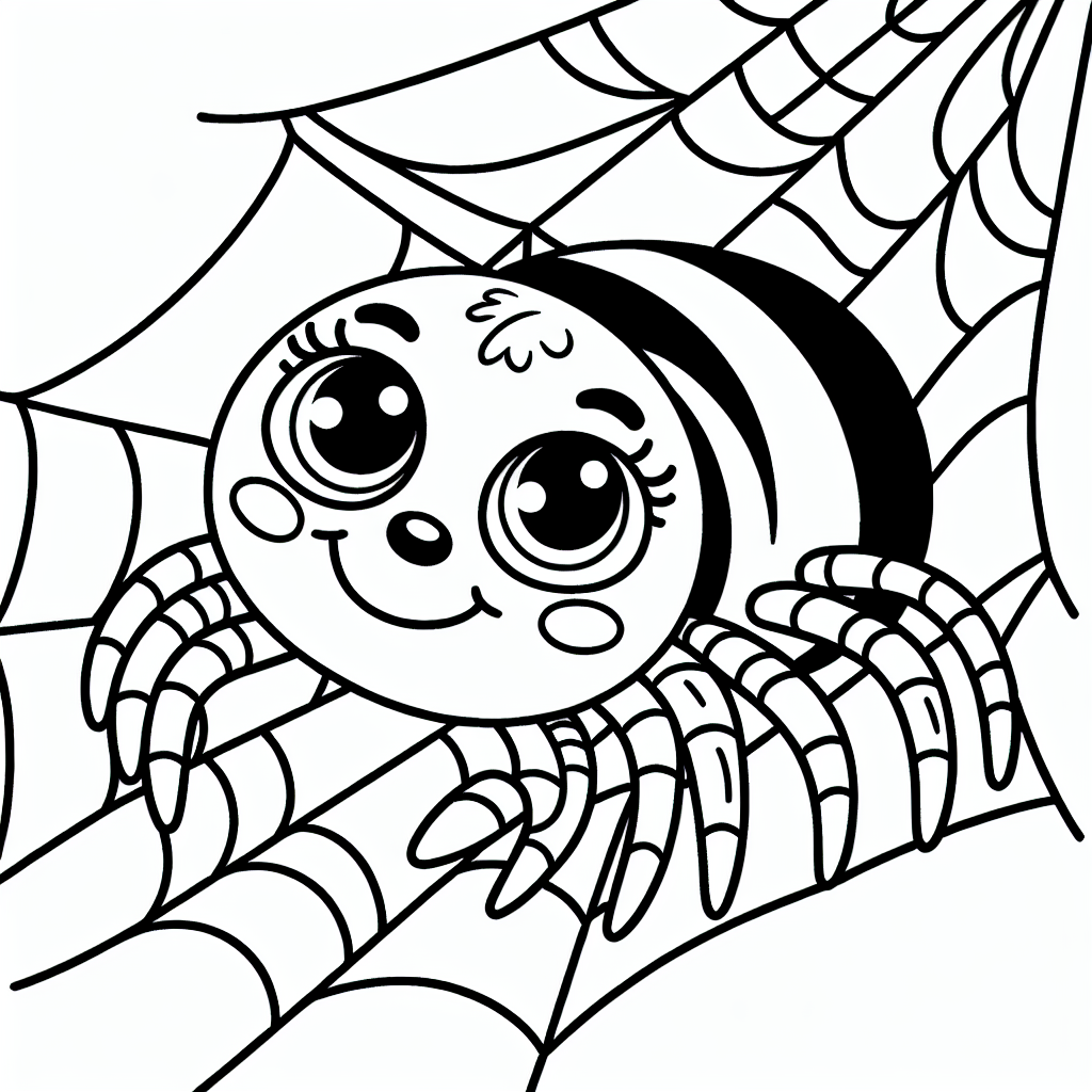 Spinne auf Spinnennetz Malvorlage zum Ausdrucken kostenlos