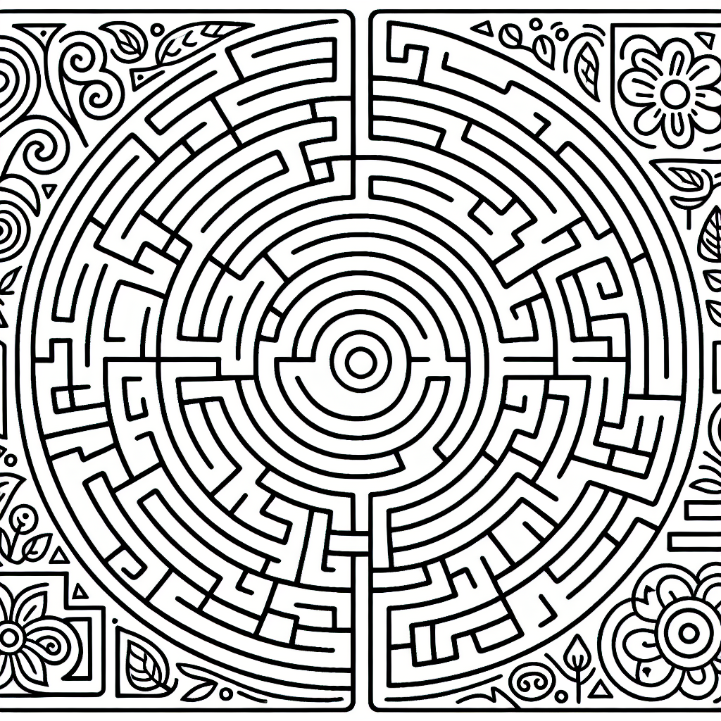 Kostenlose Labyrinth Malvorlagen zum Ausdrucken für Kinder