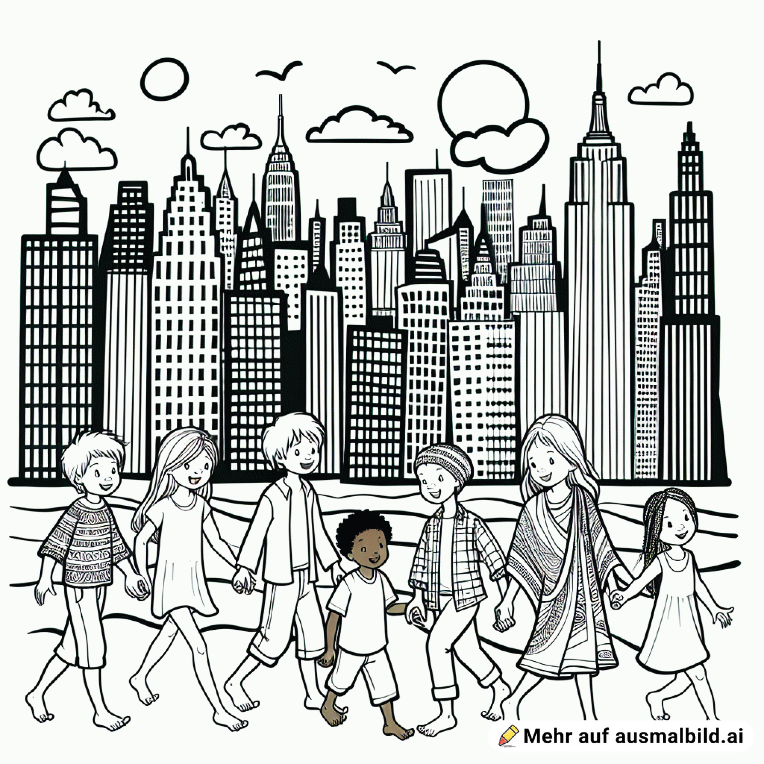 Familie Barfuß in der Stadt