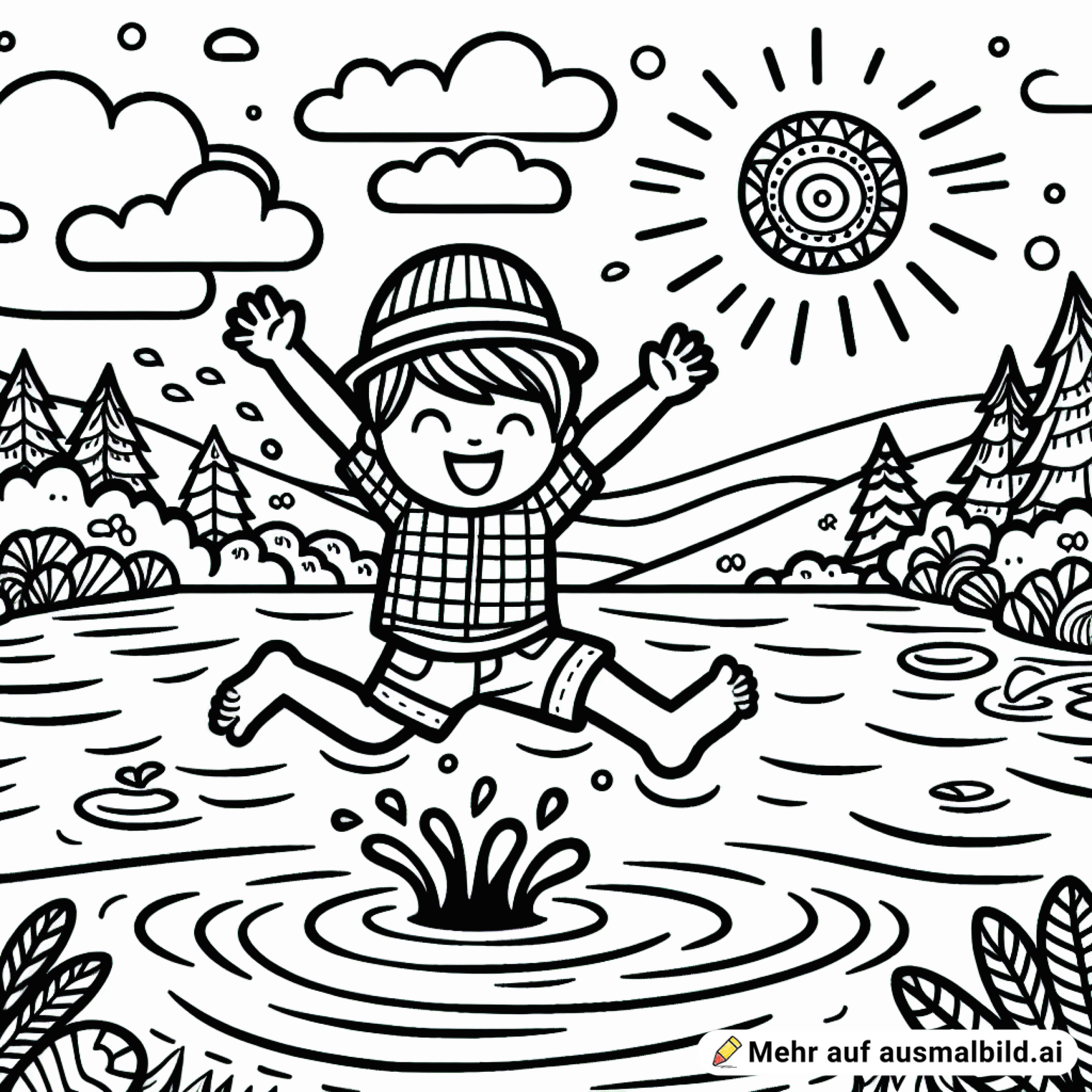 Kind springt ohne Klamotten in See