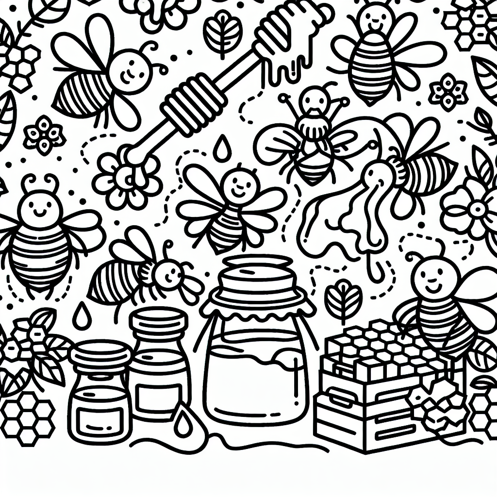 Bienen Malvorlagen kostenlos zum Ausdrucken – Honigherstellung entdecken
