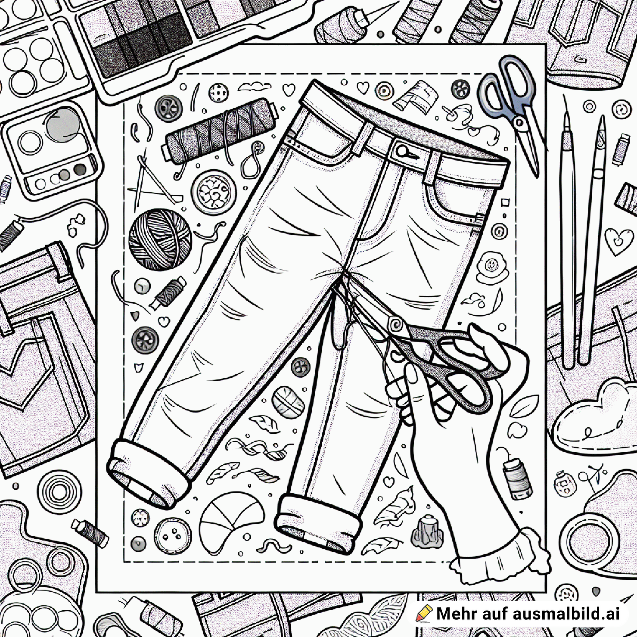 Jeanshose wird genäht
