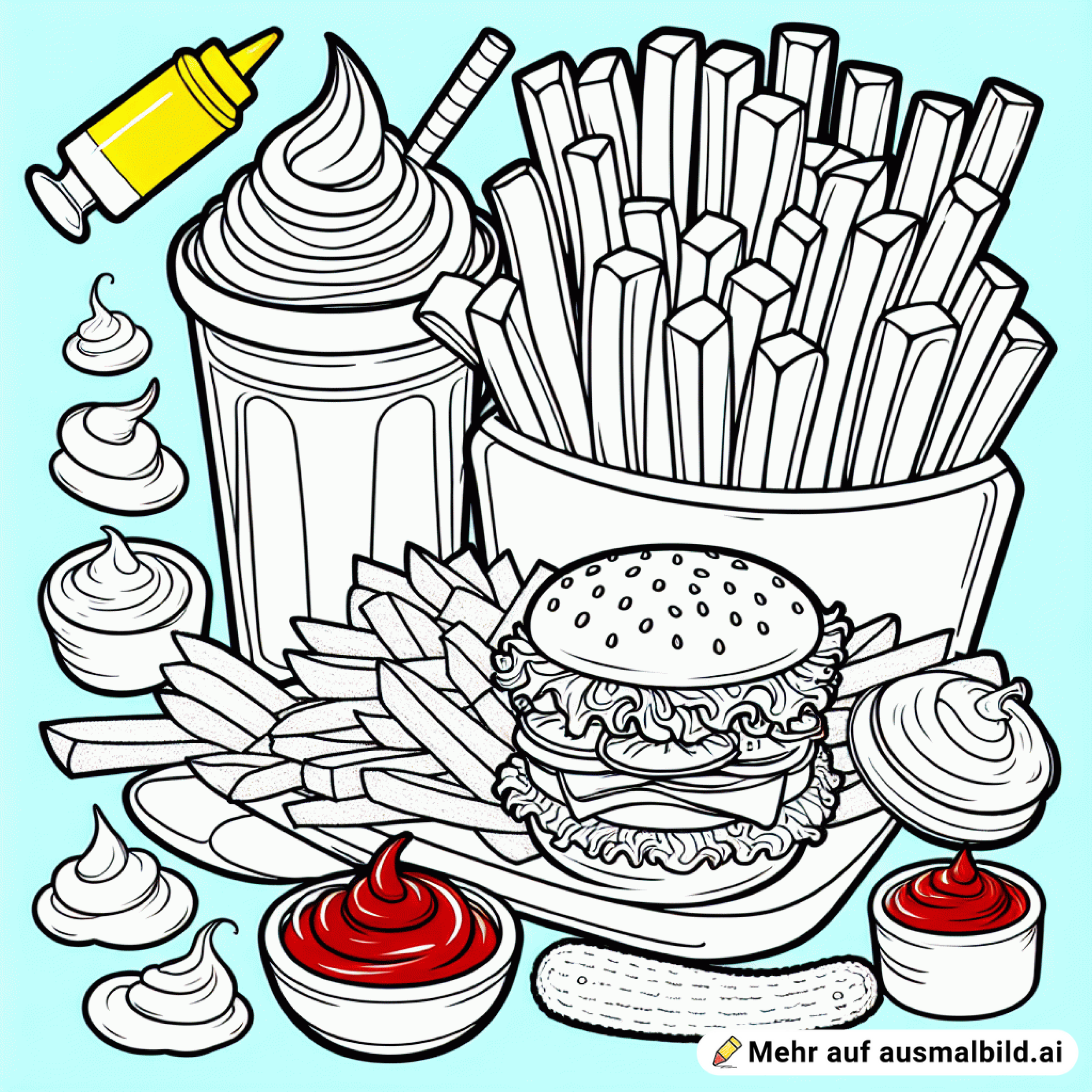 Fritten mit Mayo und Ketchup