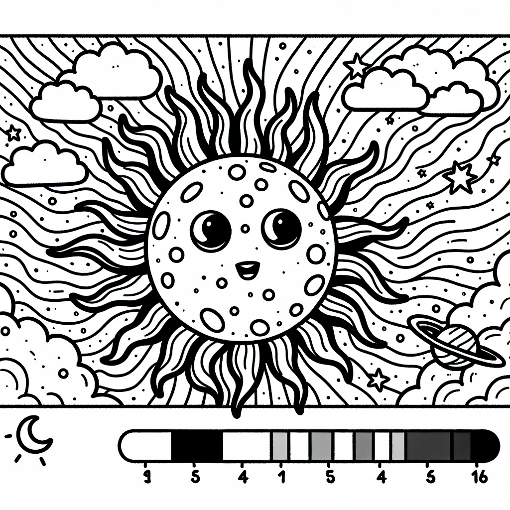 Kostenlose EMR Malvorlage der Sonne zum Ausdrucken