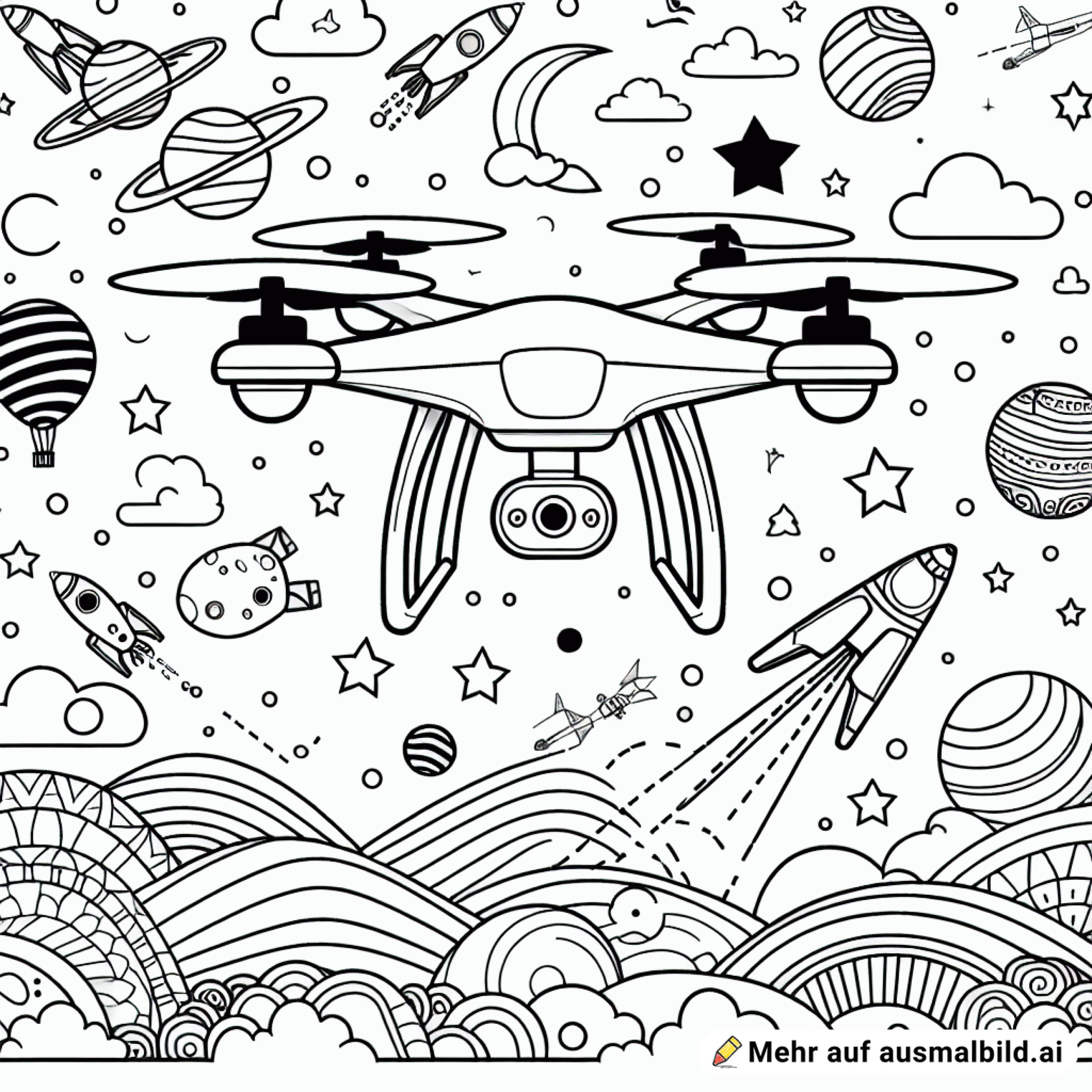 eine einfache coole Drone einzeln auf dem bild