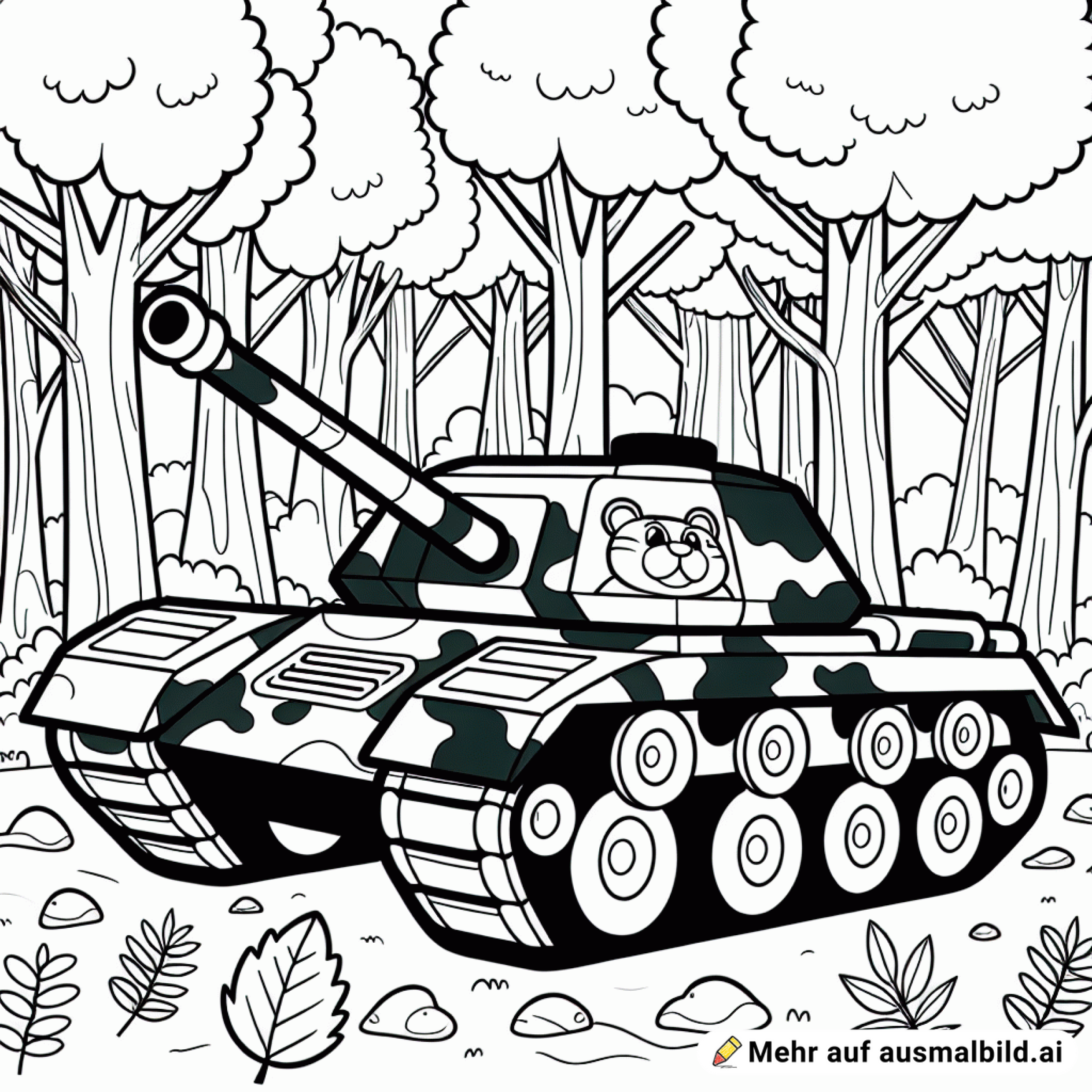 Panzer mit vier Beinen im Wald