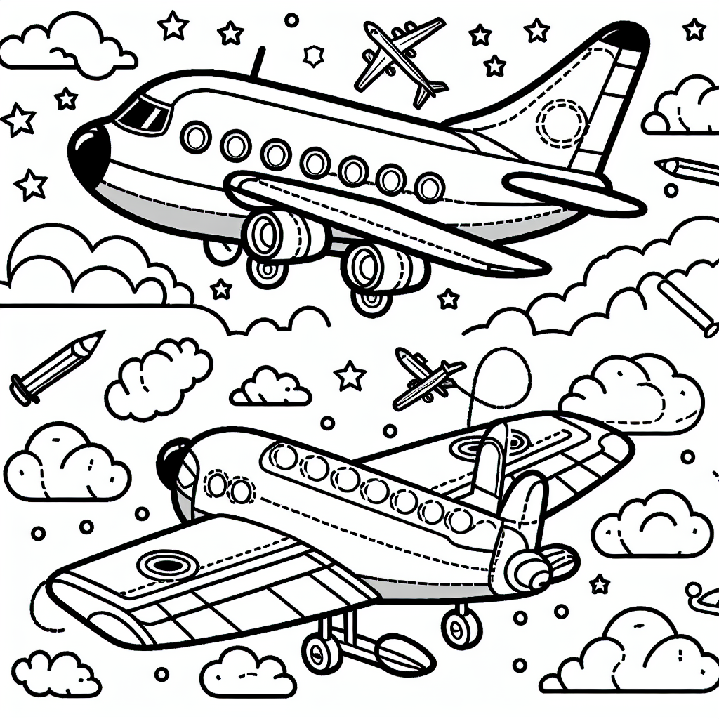 Flugzeug Malvorlagen kostenlos zum Ausdrucken für Kinder
