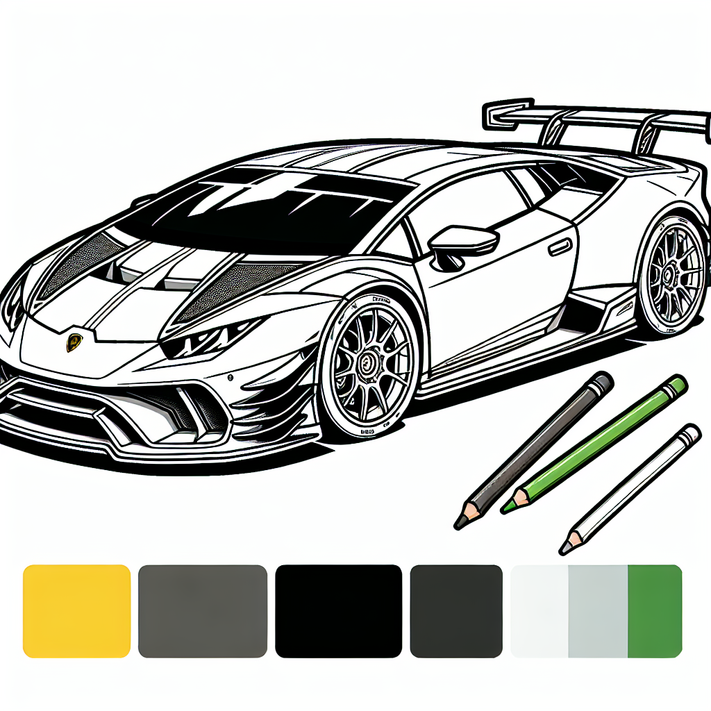 Lambo Huracan GT3 Malvorlagen kostenlos ausdrucken für Kinder