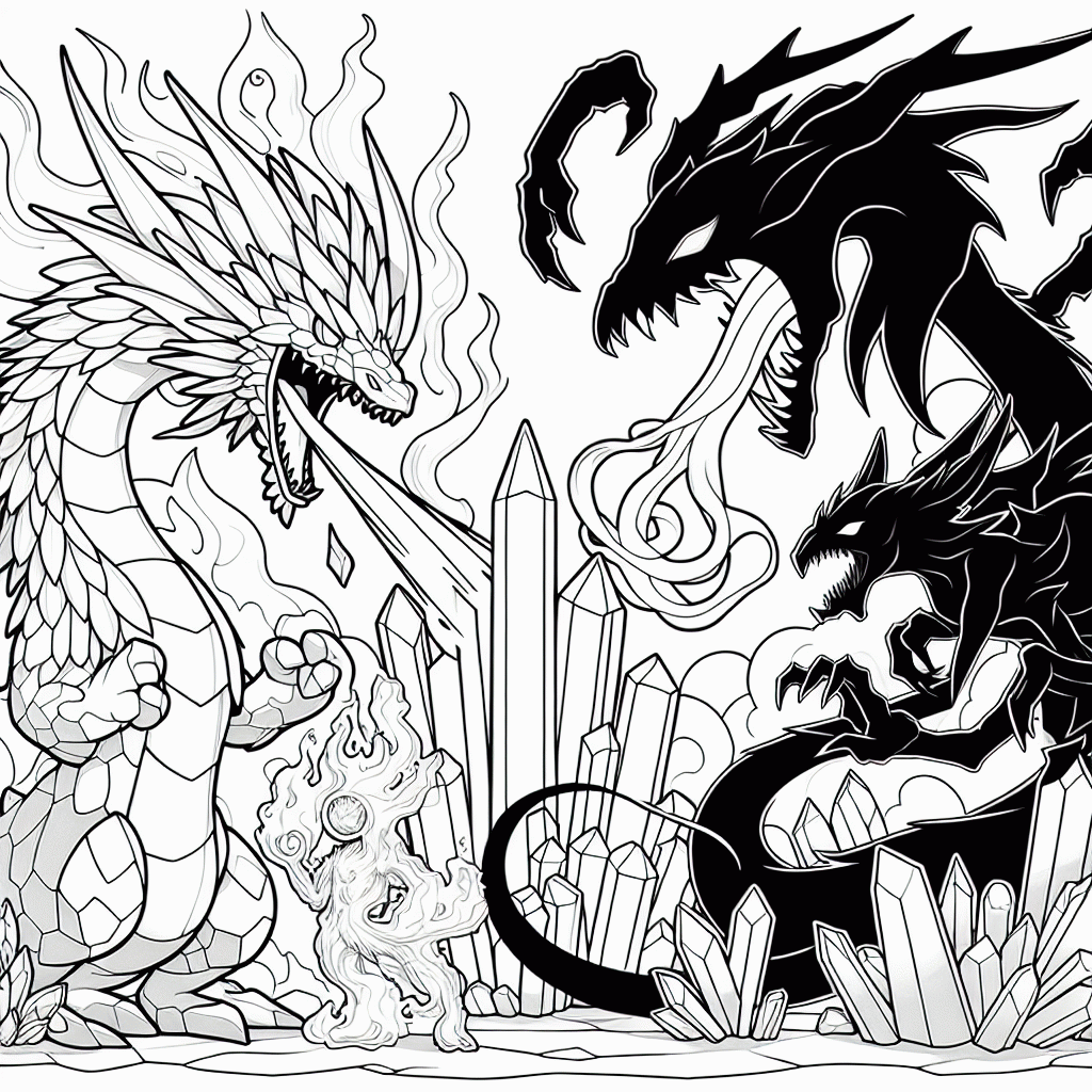 Glurak vs. Enderdrachen Malvorlagen zum Ausdrucken kostenlos