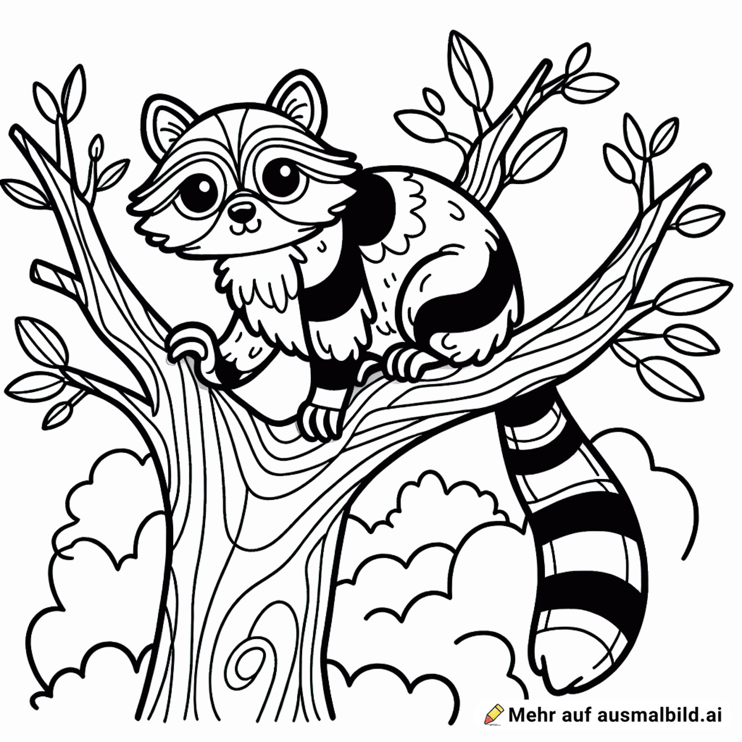 Ein Waschbär auf einem Baum