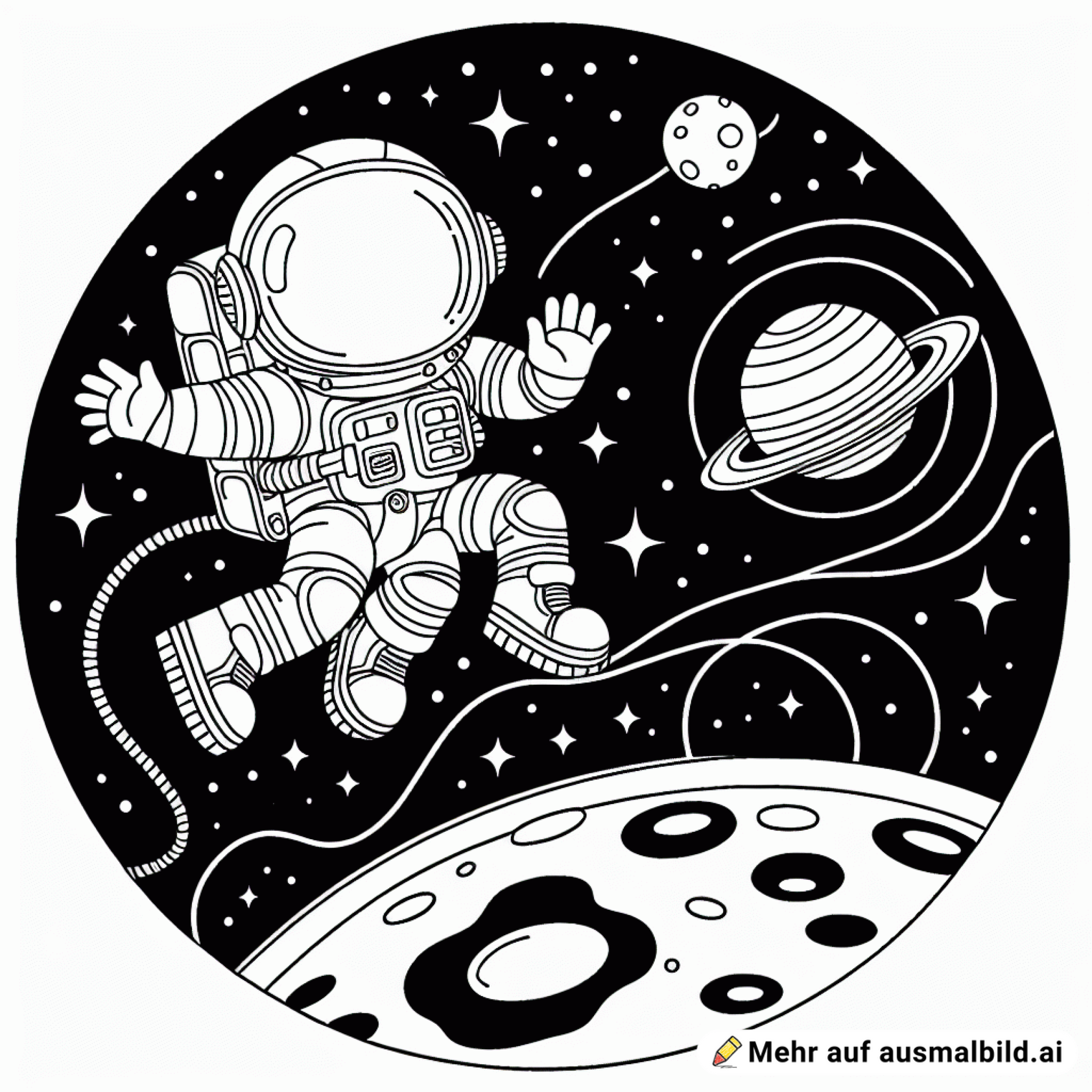 Astronaut springt aus Planet