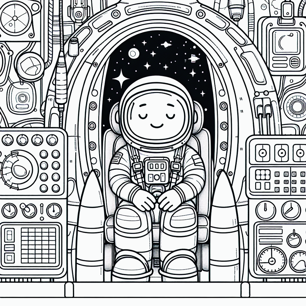 Astronaut in Rakete Malvorlage zum Ausdrucken kostenlos