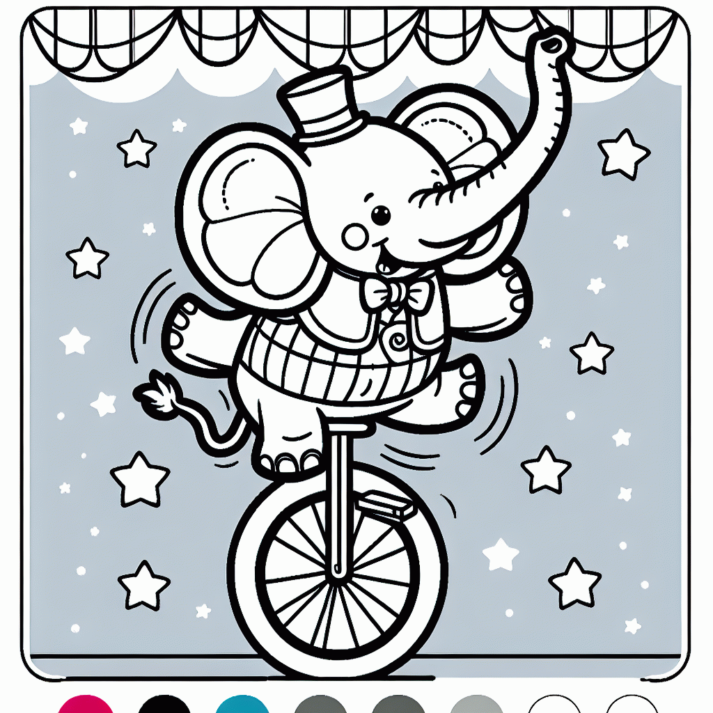 Zirkus-Elefant Malvorlage zum Ausdrucken – kostenlos & kinderfreundlich