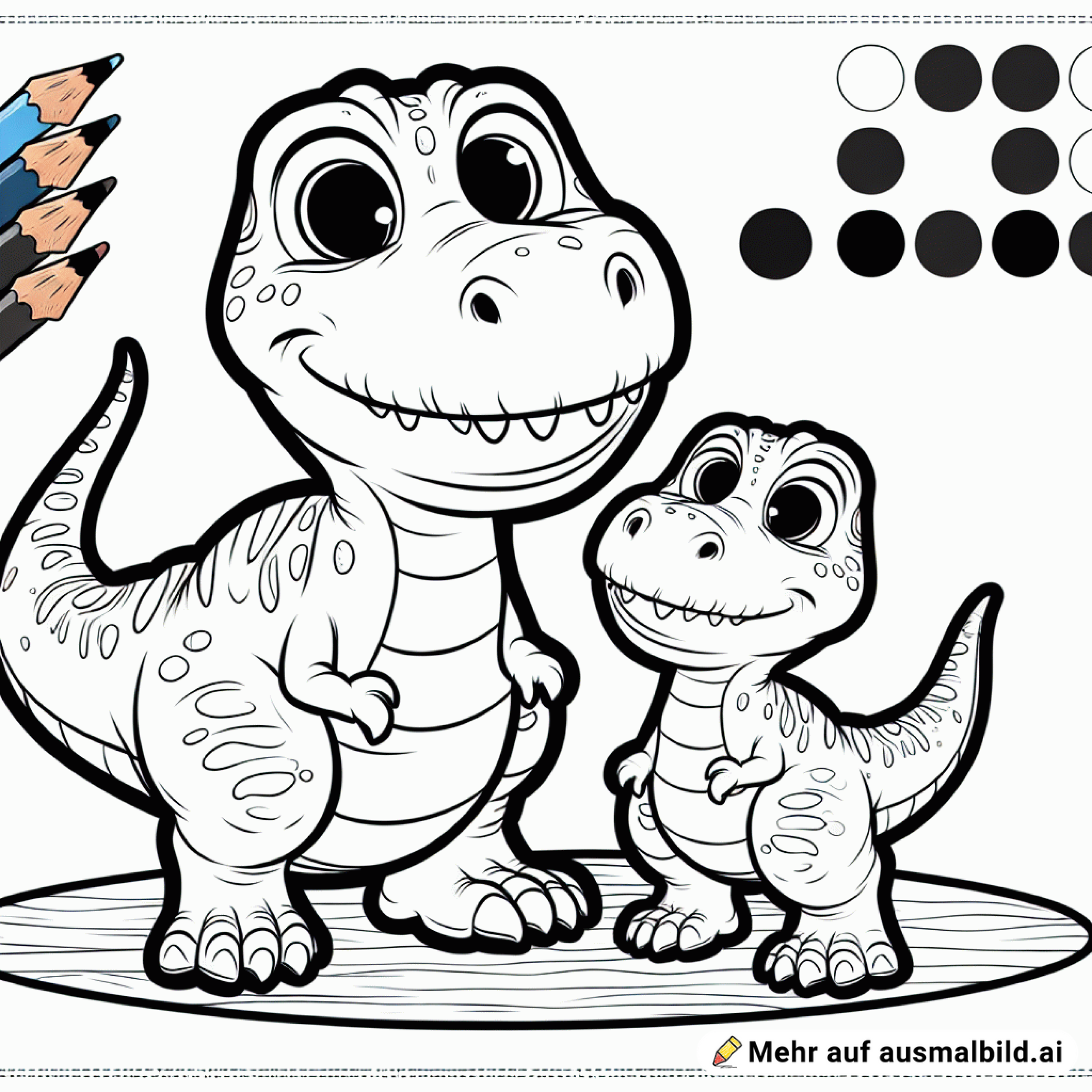 Ich möchte ein T-Rex, glücklich, nicht grausam und mit einem Baby T-Rex stehen sie auf dem Bild zusammen.